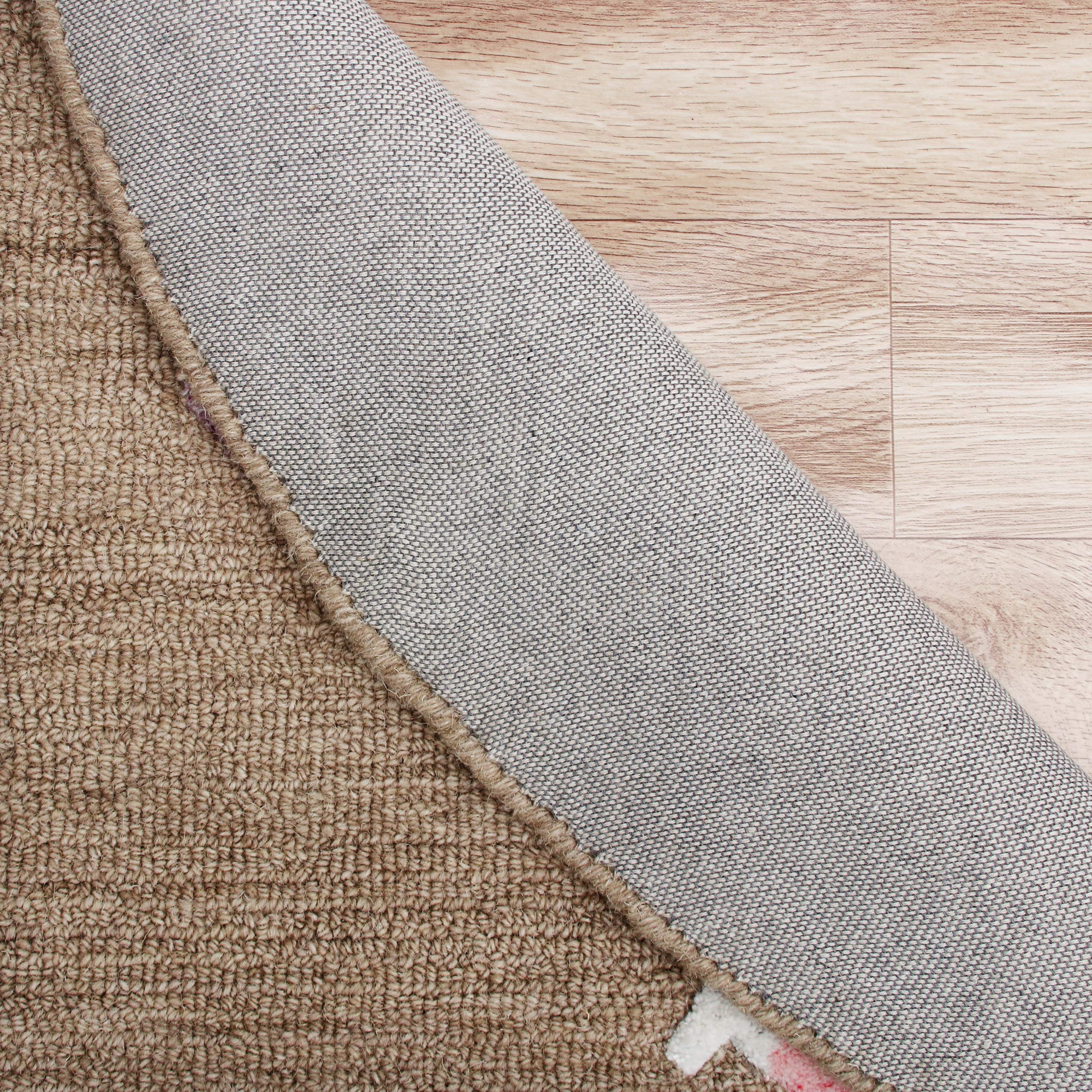 LR Home 5ft Round Indoor Large Area Rug - Scandinavian Boho Farmhouse Carpet in Taupe for Living Room, Bedroom, Kitchen, Playroom, Entryway & Office | Soft & Durable Home Decor Rug for Cozy Spaces & High Traffic Areas