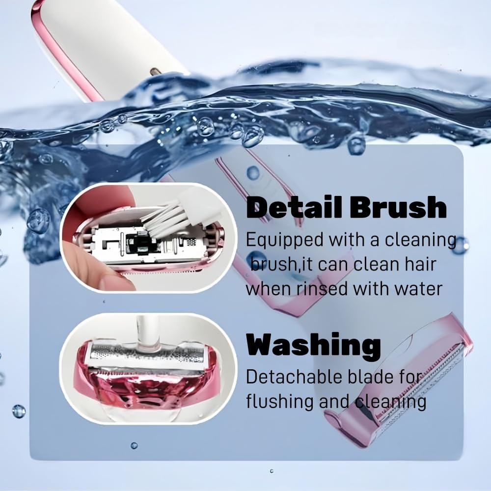 Taletseten 4-in-1 Rechargeable Waterproof Electric Shaver for Women - Bikini Trimmer, Leg & Underarm Hair Remover with Comfort Glide Technology | Perfect for Travel, Gym & Sensitive Skin Care