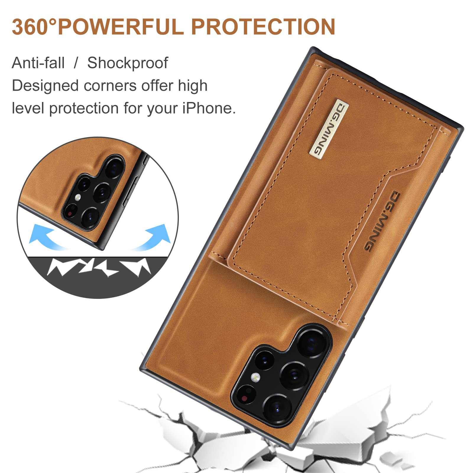Premium Magnetic Leather Wallet Case for Samsung Galaxy S22 Ultra (6.8