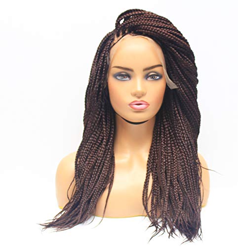 Braided Lace Front Wig for Black Women - Box Braid Synthetic Hair Wig | Perfect for Protective Styling, Cosplay & Everyday Wear