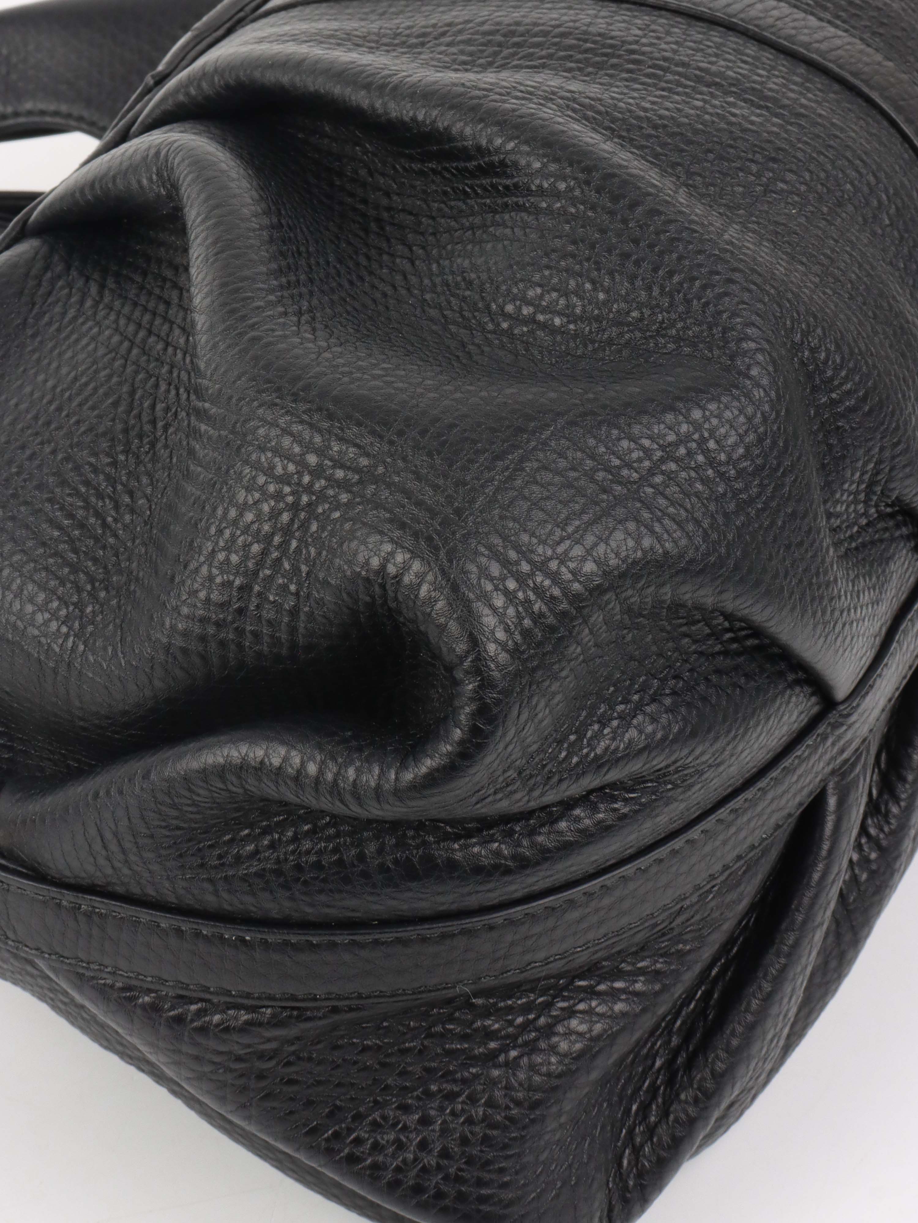 Bvlgari Black Leather Shoulder Bag with Handles - Luxury Designer Handbag for Women, Perfect for Work, Travel & Evening Events