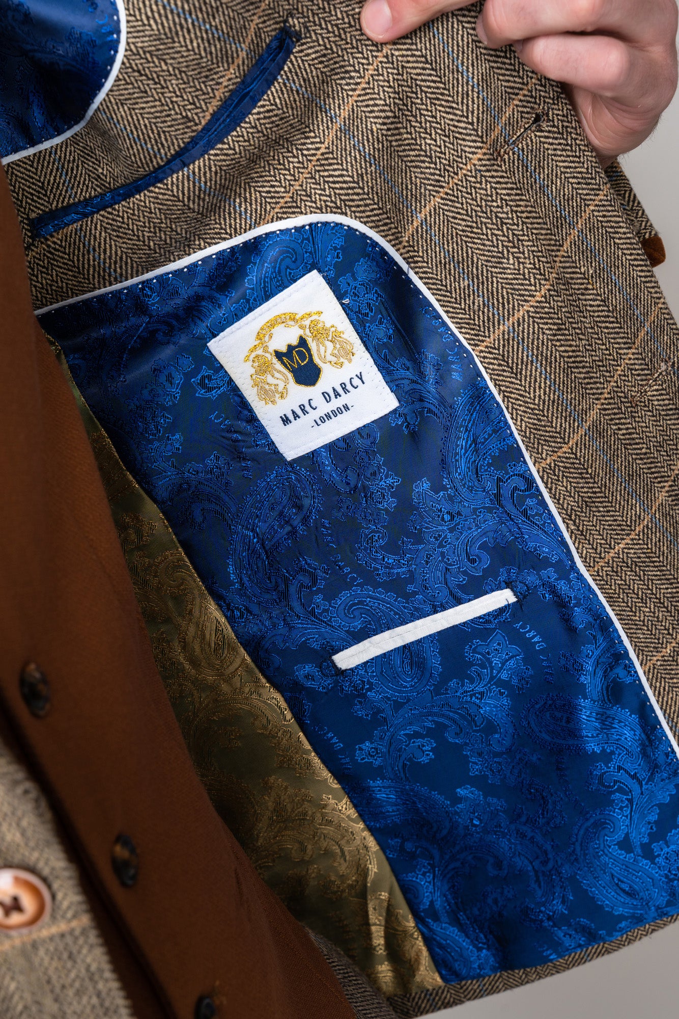 Stylish TED Tan Tweed Check Suit with Kelvin Tan Waistcoat - Perfect for Business Meetings, Weddings & Formal Events