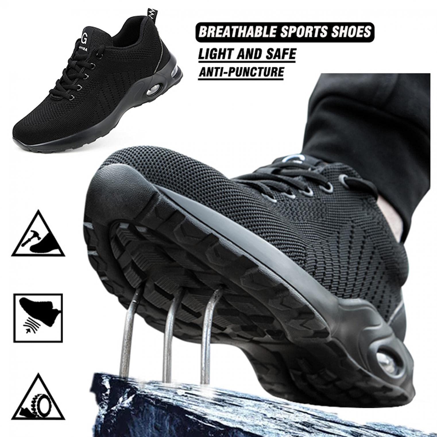 Hbeylia Women's & Men's Breathable Lightweight Mesh Sneakers - Non-Slip Walking Shoes with Air Cushion for Running, Hiking, Tennis & Work | Durable Athletic Shoes for Outdoor Sports & Daily Wear