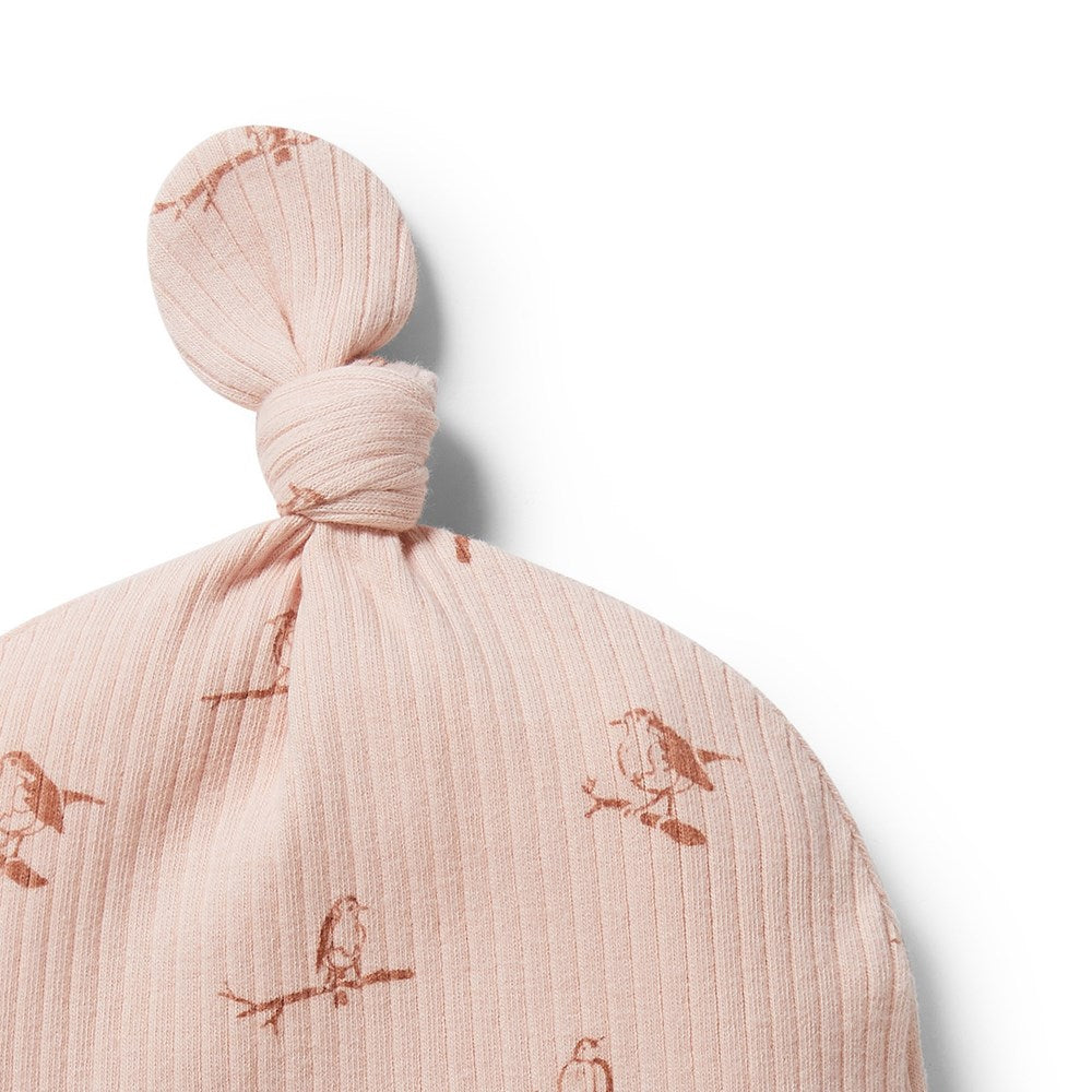 Organic Rib Knot Hat for Women - Soft Cotton Beanie for Winter, Fall & Outdoor Activities - Cozy Knit Cap for Hiking, Running & Casual Wear