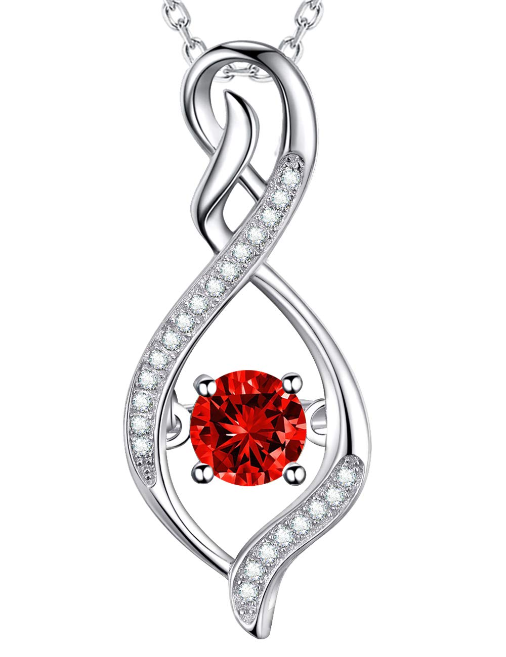 ELDA & CO. April May Birthstone Necklace - Endless Love Simulated Diamond & Emerald Jewelry for Women, Wife, Mom | Perfect Birthday Gift for Her | Elegant Necklace for Anniversaries, Valentine's Day & Special Occasions