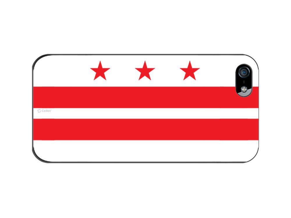 Cellet Proguard iPhone 5 Case with District of Columbia Flag Design - Durable Black Protective Cover for Everyday Use & Travel