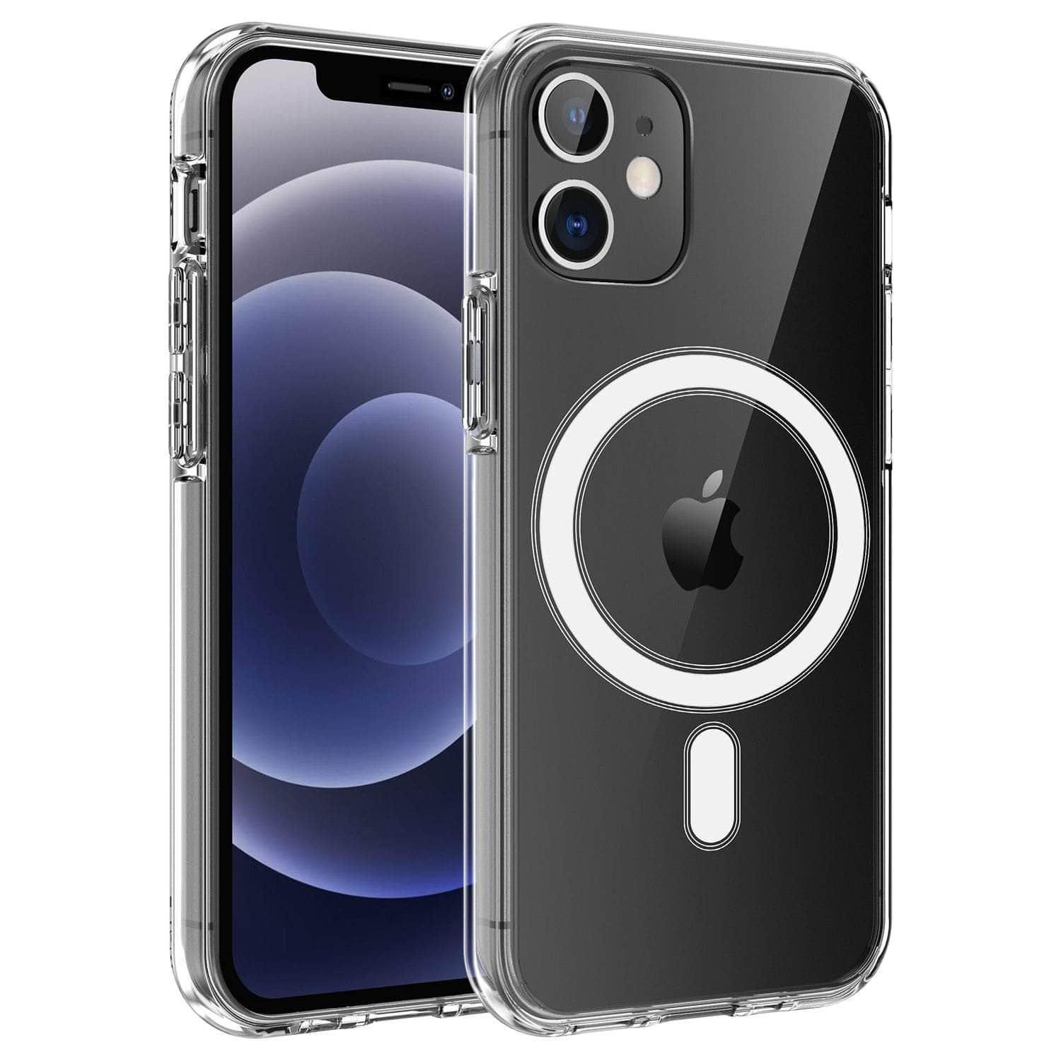 Magnetic Clear Acrylic Back Cover for iPhone 12 - Shockproof Protective Case for Everyday Use & Outdoor Activities