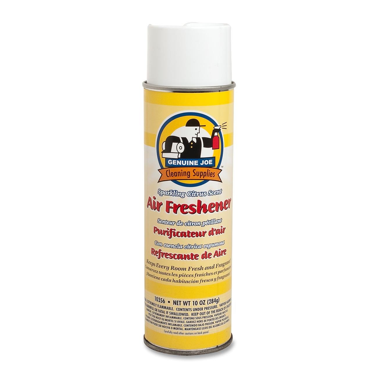 Genuine Joe Sparkling Citrus Air Freshener - Long-Lasting Odor Eliminator for Home, Car & Office | Refreshing Citrus Scent for Bathrooms, Kitchens & Small Spaces