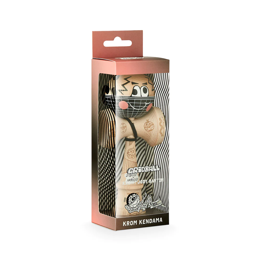 Krom Zoggy n' Moggy Kendama Gridball - Premium Japanese Skill Toy for Hand-Eye Coordination - Perfect for Office Stress Relief & Street Performance