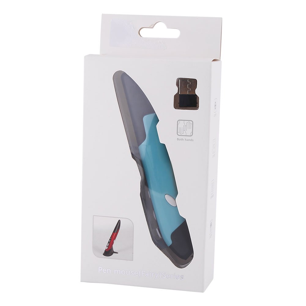 Cuifati 2.4GHz Wireless Mouse with 3-Year Battery Life - Ergonomic Optical Air Mouse for Laptop, PC, Mac - Gray/Blue - Perfect for Office Work, Gaming & Home Use