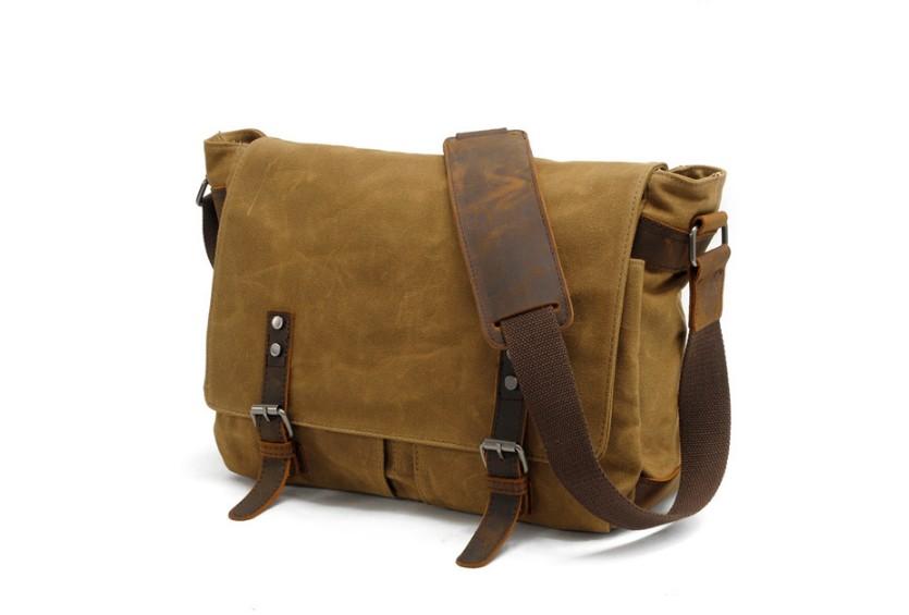 Stylish Black Canvas Messenger Bag for Men & Women - Durable Shoulder Handbag for Work, School & Travel - Perfect Laptop & Essentials Carrier