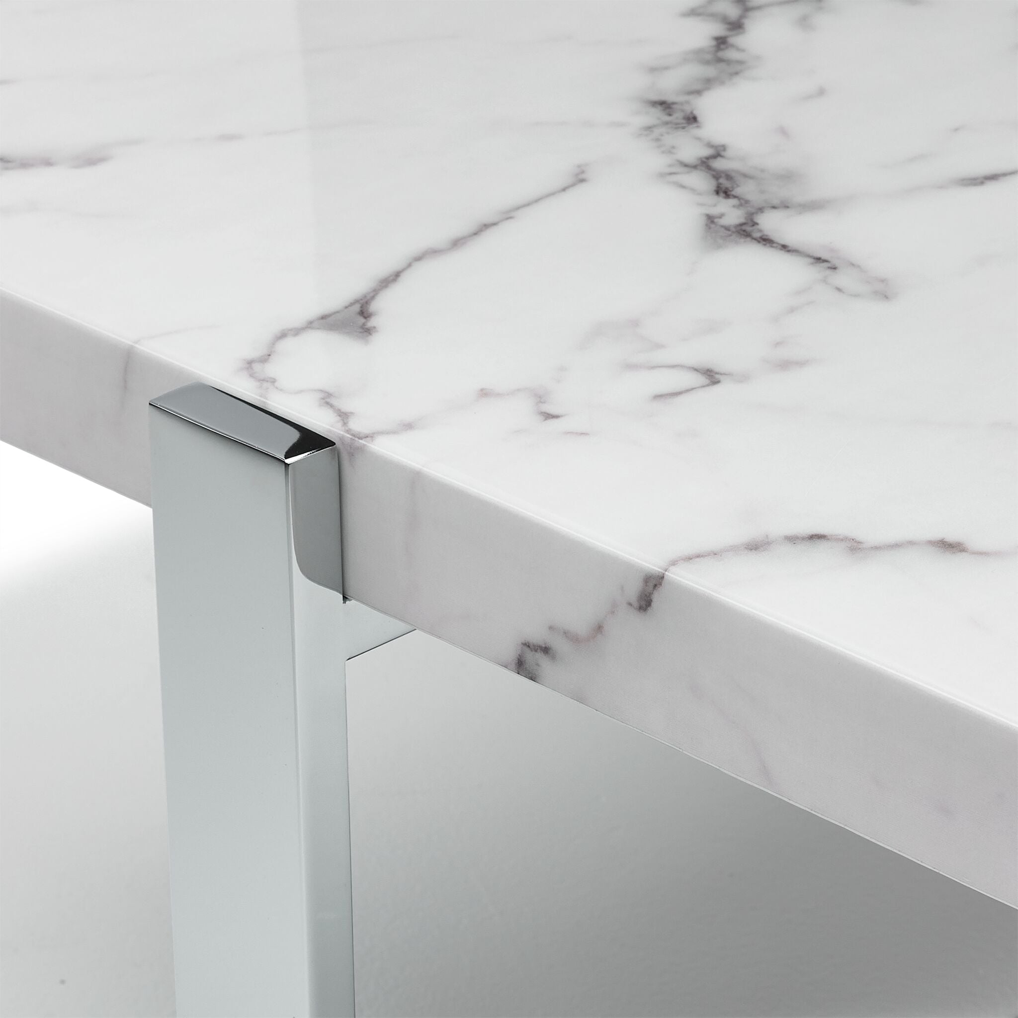 Bellissimo 22.75 Inch Modern End Table in White & Grey - Perfect for Living Room, Bedroom, or Office Side Table