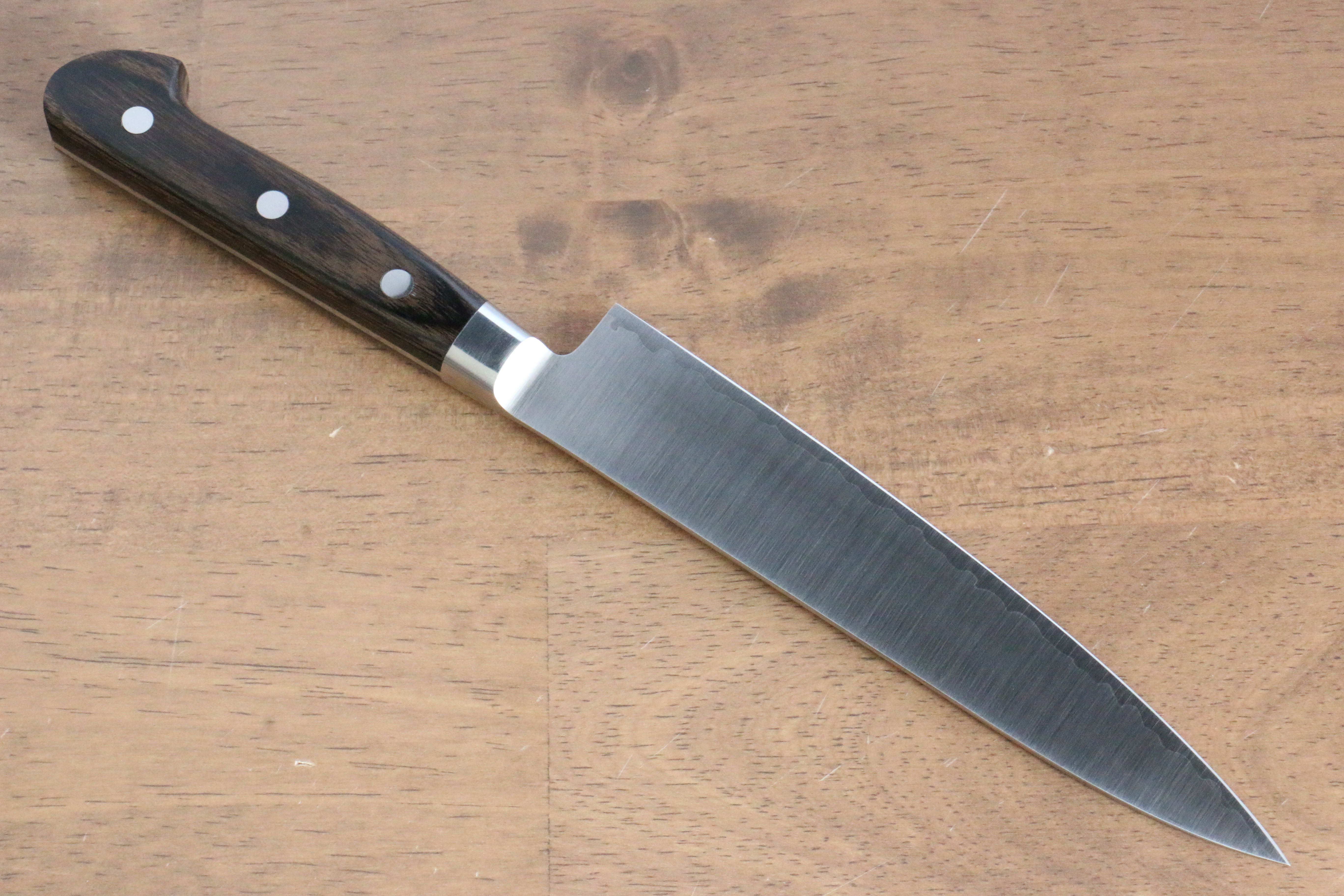 Premium Seisuke SG2 Petty Utility Knife 150mm - Japanese Stainless Steel Blade with Brown Pakkawood Handle - Perfect for Slicing, Chopping & Precision Kitchen Tasks