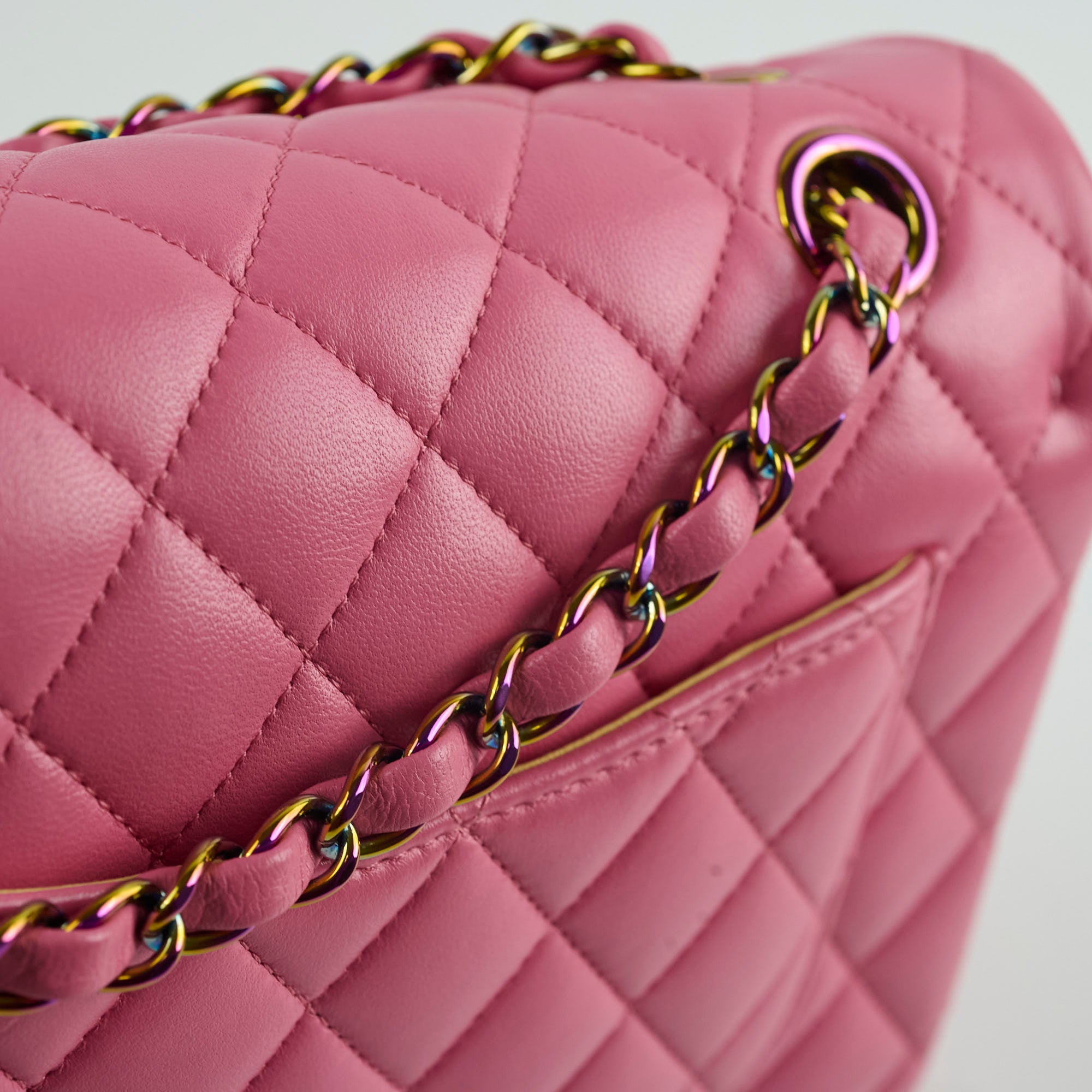 Chanel Small Double Classic Flap Bag in Pink & Yellow | Luxury Designer Crossbody Purse for Women | Perfect for Date Night & Special Occasions