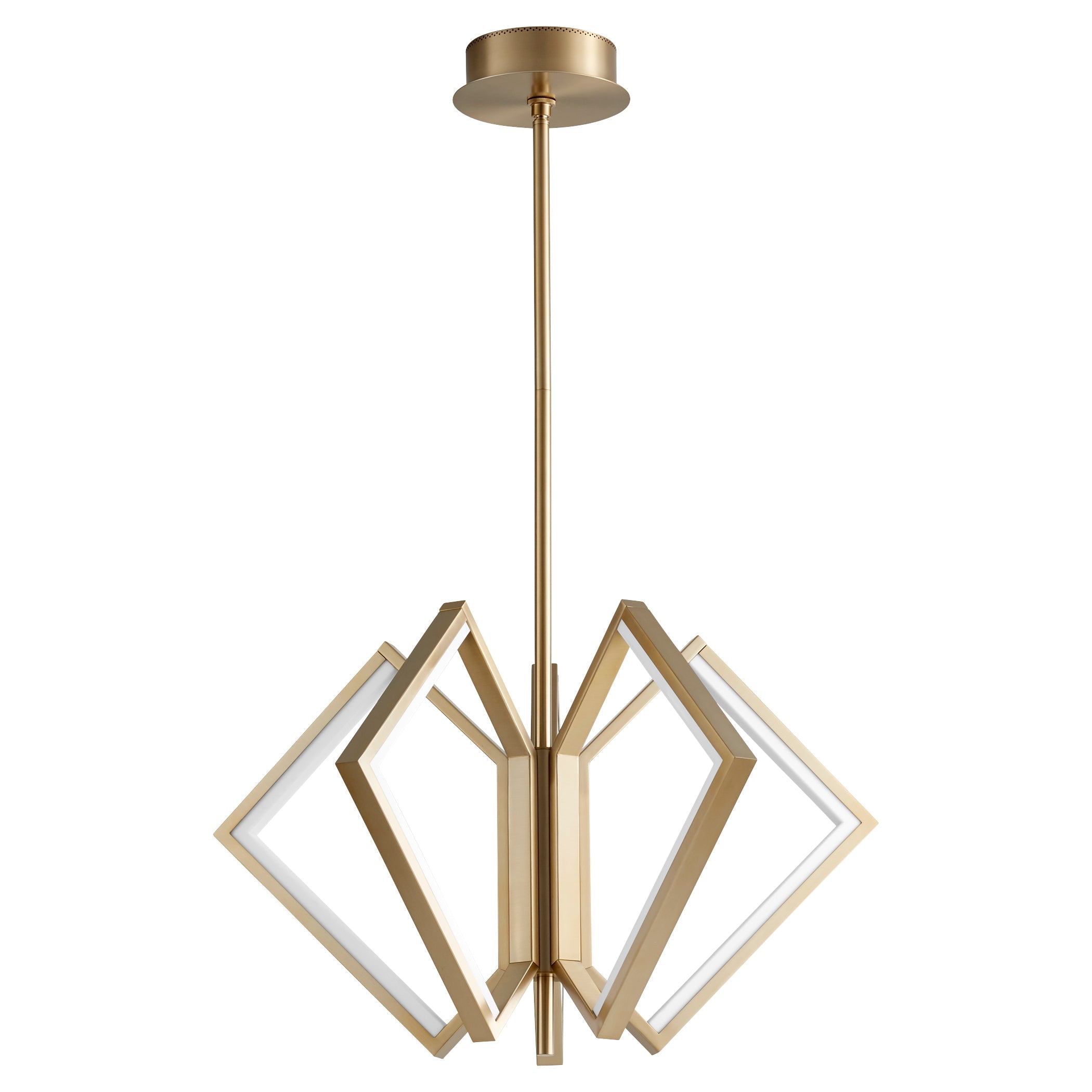Oxygen ACADIA 3 6143 40 Modern LED 30-Inch Chandelier - 3000K Warm White Light - Aged Brass Finish - Perfect for Dining Room, Living Room & Bedroom Lighting