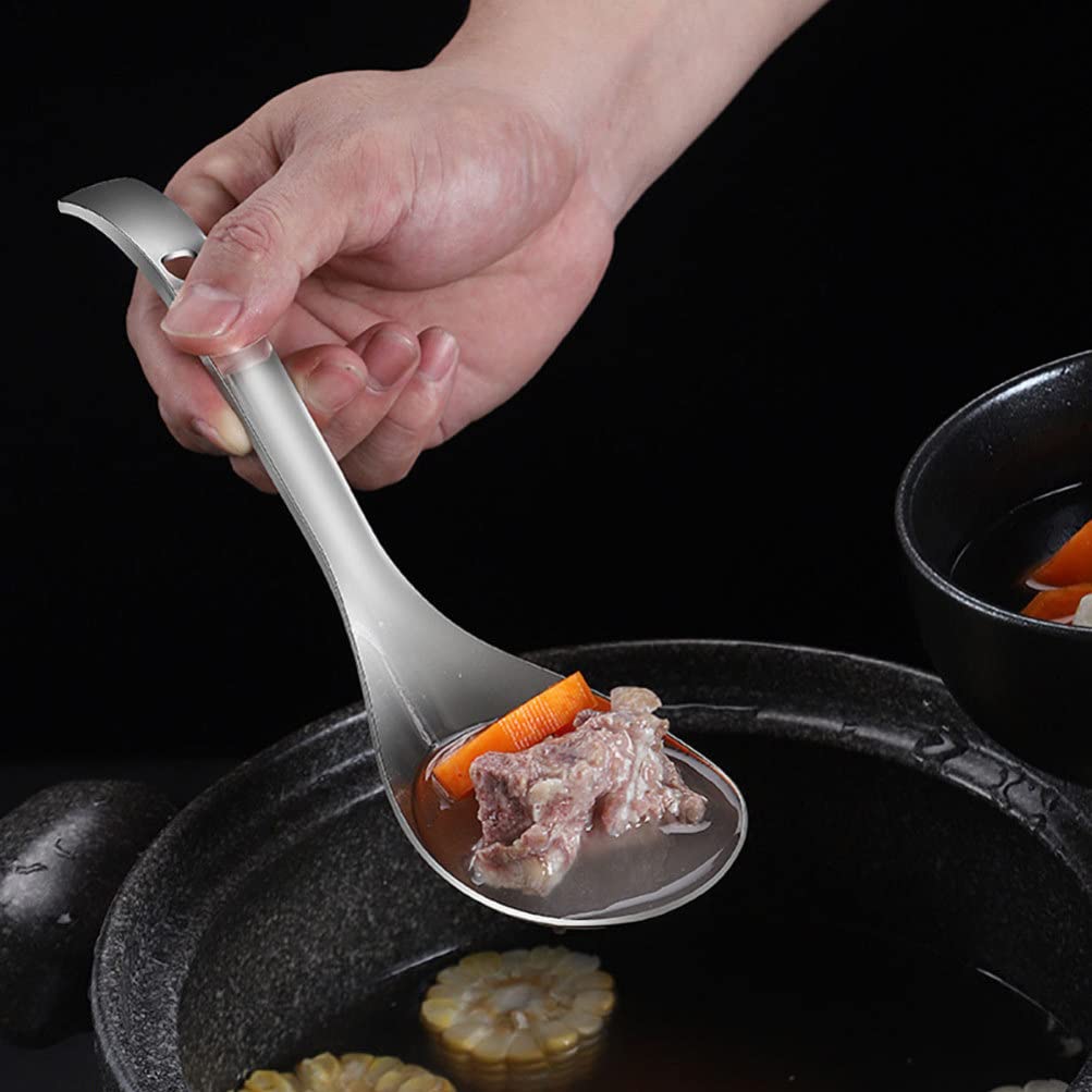 Premium Stainless Steel Rice Paddle & Kitchen Utensil Set - Rice Cooker Spoon, Soup Ladle, Oil Skimmer - Ideal for Cooking Rice, Soup, Stir-Fry & Serving Dishes