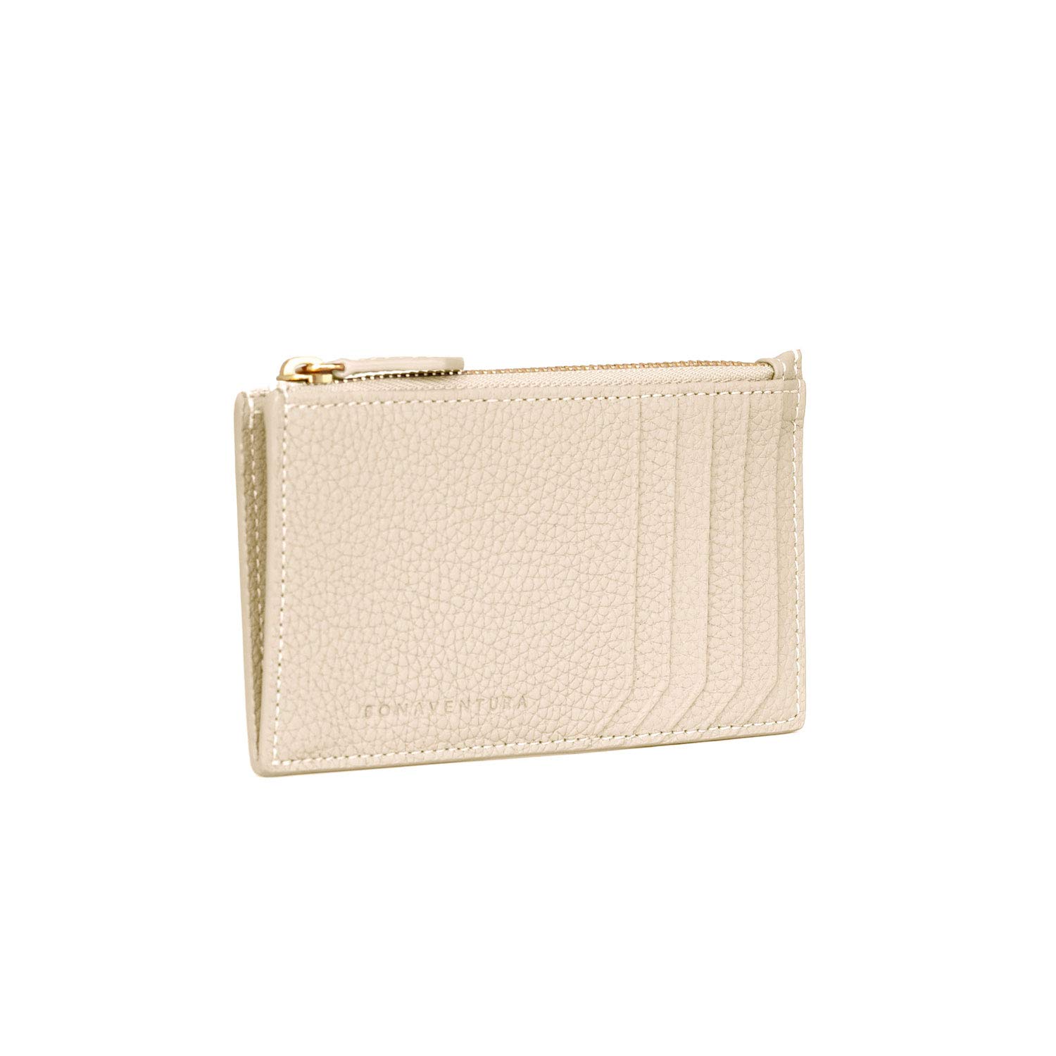 BONAVENTURA Mini Zip Card Holder Wallet with Gusset - Slim RFID Blocking Leather Wallet for Men & Women - Perfect for Travel, Business & Everyday Use