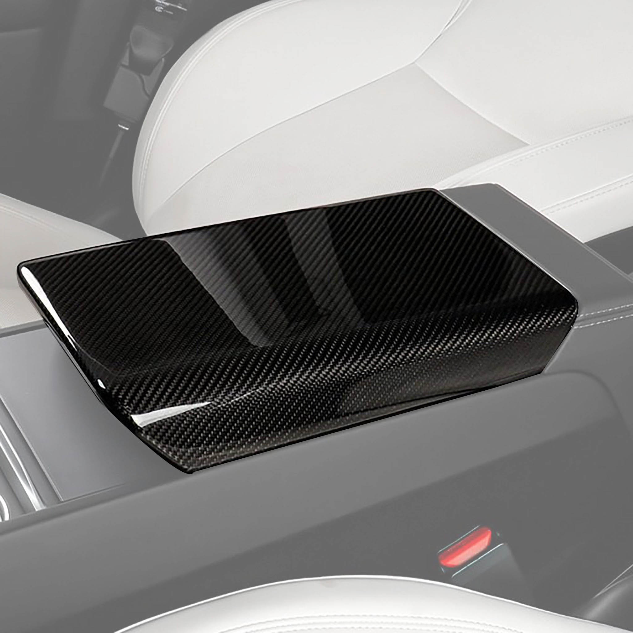 Premium Real Carbon Fiber Armrest Box Cover for 2024+ Tesla Model 3 Highland | Interior Upgrade Accessory | Perfect for Daily Driving & Car Enthusiasts