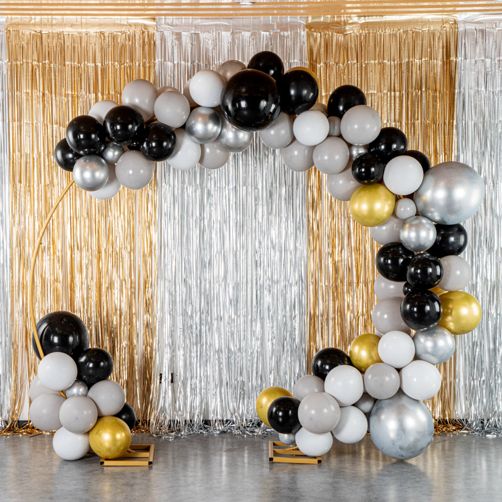 Balloonify Gray, Black & Gold Balloon Arch Garland Kit - 136 Pieces Party Decor for Weddings, Birthdays & Events - Premium Balloon Decorations