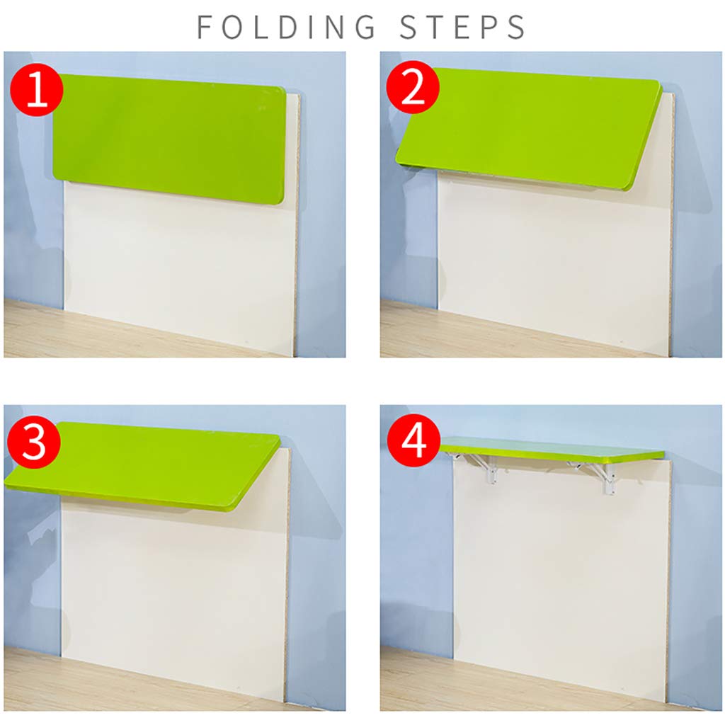 Wall-Mounted Drop-Leaf Table - Space Saving Floating Wooden Desk for Home Office, Laundry Room & Small Spaces - Perfect as Computer Desk, Workstation or Foldable Dining Table