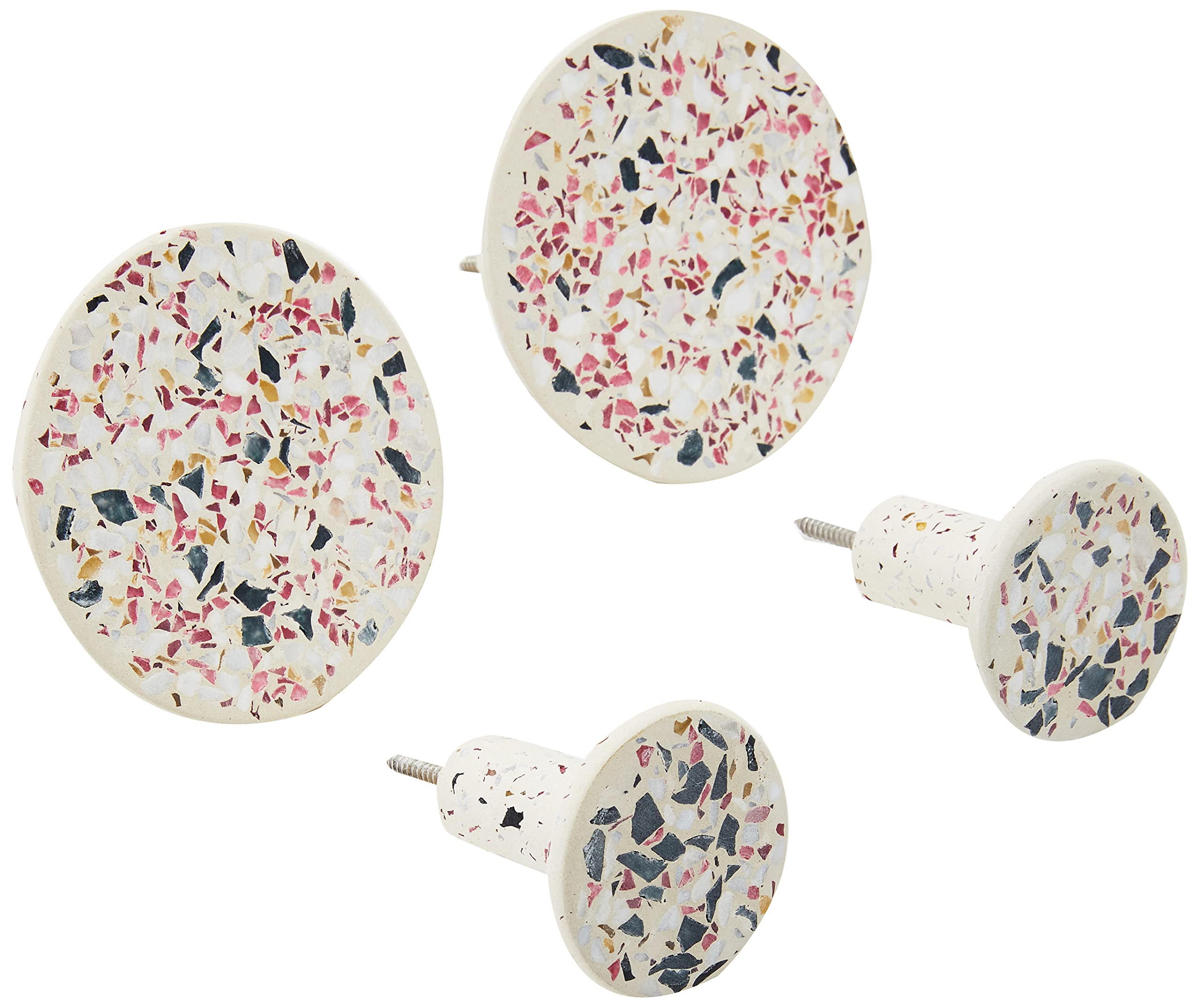 Blomus Ponto Terrazzo Colored Wall Hooks - Set of 4 Modern Coat Hooks for Entryway, Bedroom & Bathroom Organization - Durable & Stylish Home Decor