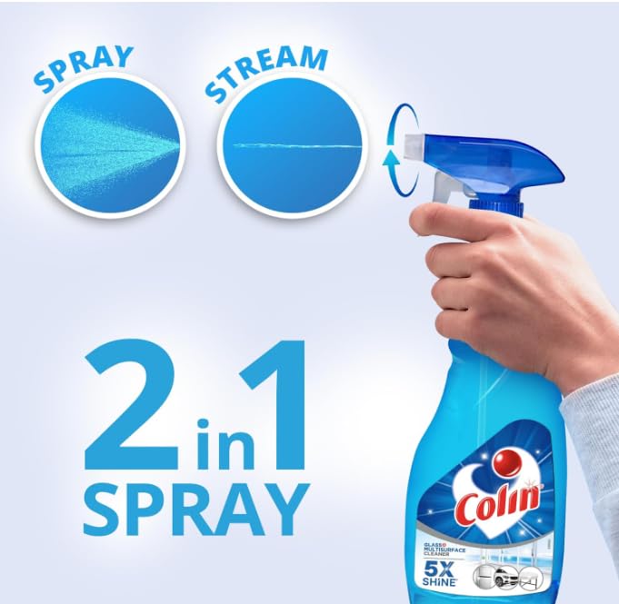 **Patel Enterprise Colin 500ml Glass & Surface Cleaner Spray – India's #1 Multi-Purpose Cleaner for Cars, Kitchens, Windows & Home Surfaces – Pack of 1 | Streak-Free Shine for Mirrors, Tiles & Stainless Steel**