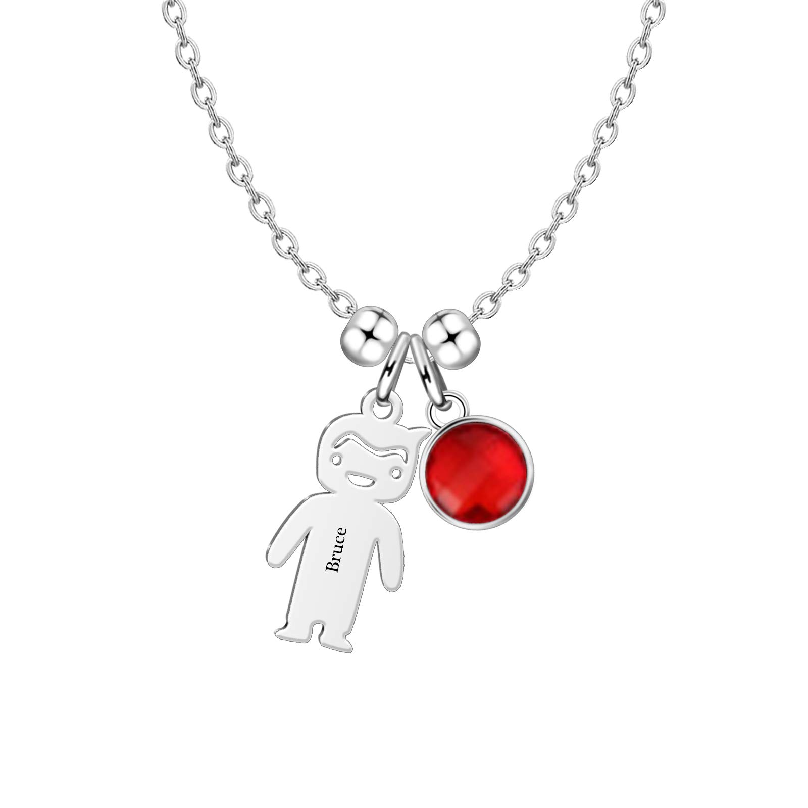 ORFAN Personalized Mother's Name Necklace - Custom Engraved Boy/Girl Charm Pendant for Women - Unique Jewelry Gift for Mom, Wife - Perfect for Mother's Day, Birthday & Anniversary Gifts