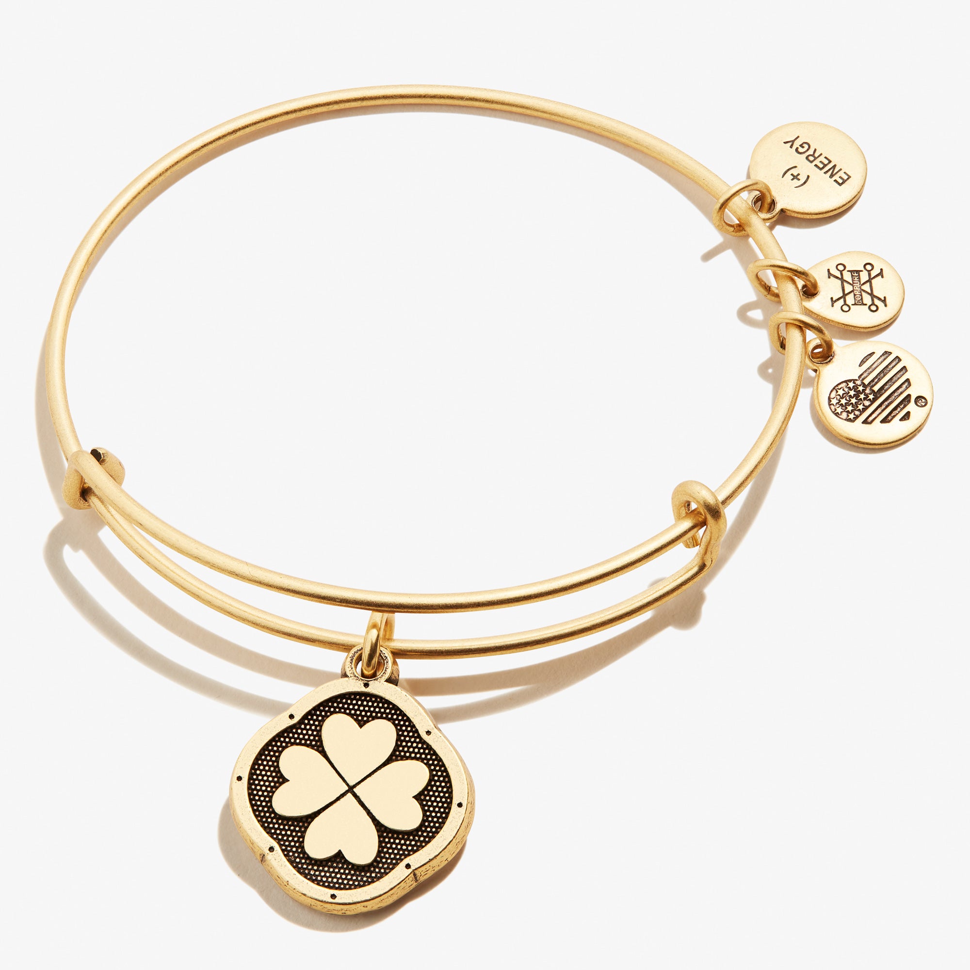 Four Leaf Clover Charm Bangle Bracelet - Lucky Irish Jewelry for Women, Sterling Silver Clover Pendant Wristband | Perfect for St. Patrick's Day Gifts, Birthday & Good Luck Charm