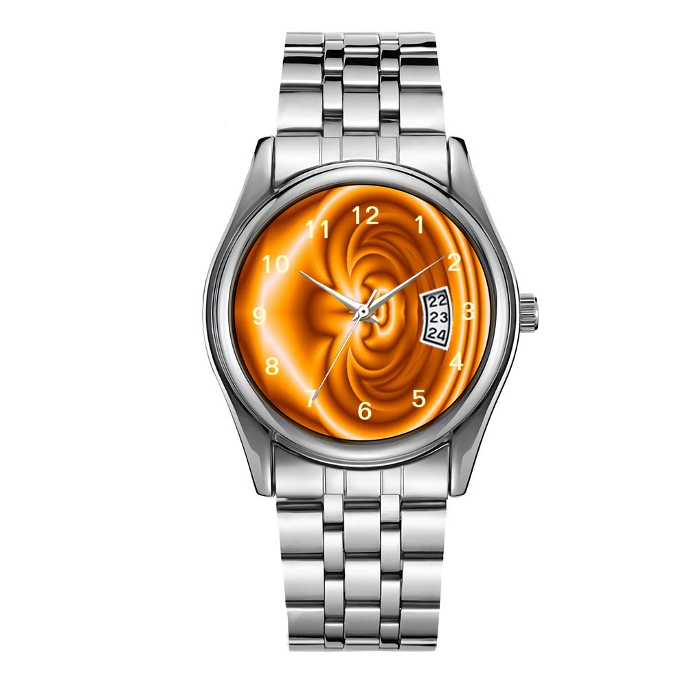 Luxury Men's Sports Watch - 30m Waterproof Quartz Wristwatch for Casual & Christmas Gifts - Bright Orange
