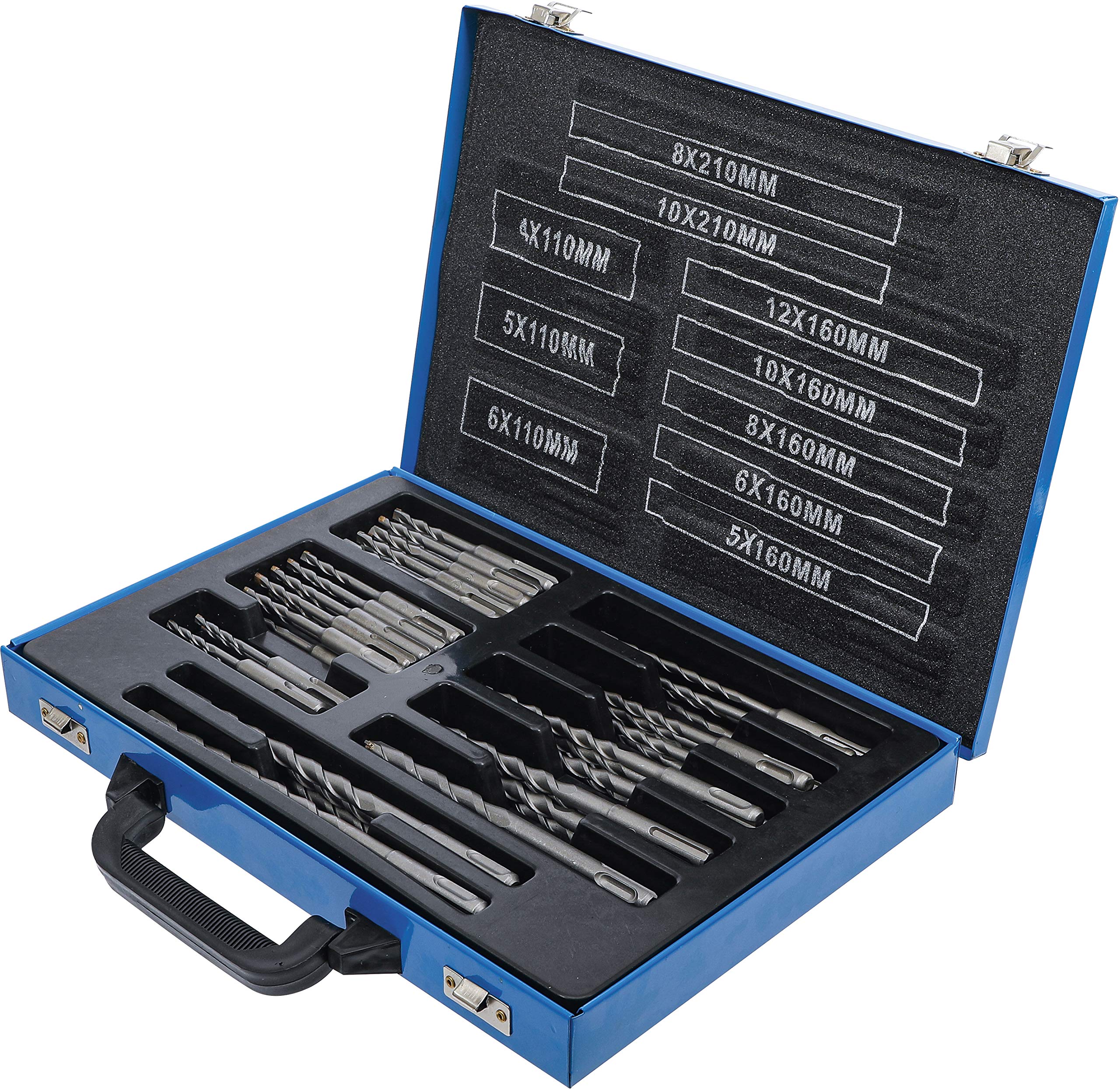 BGS 7894 Professional Hammer Drill Bit Set with SDS Shank, 56-Piece Carbide Tipped Masonry Drill Bits (4-12mm) for Concrete, Brick, and Stone - Perfect for Construction, Renovation, and DIY Projects