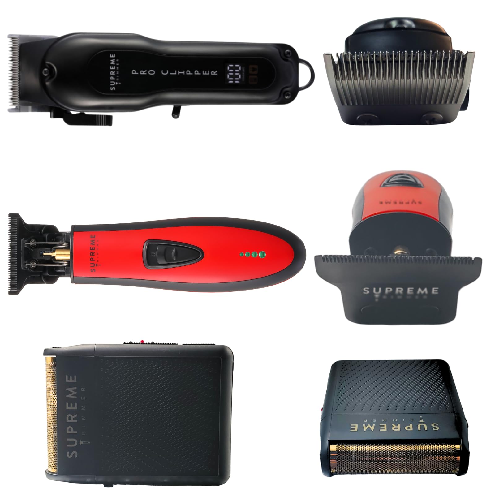 Supreme 3-in-1 Professional Hair Clipper Kit for Men | Barber Grade Trimmer, T-Shape Detailer & Foil Shaver | Beard & Hair Grooming Set (Black) | Perfect for Home Use & Salon Styling