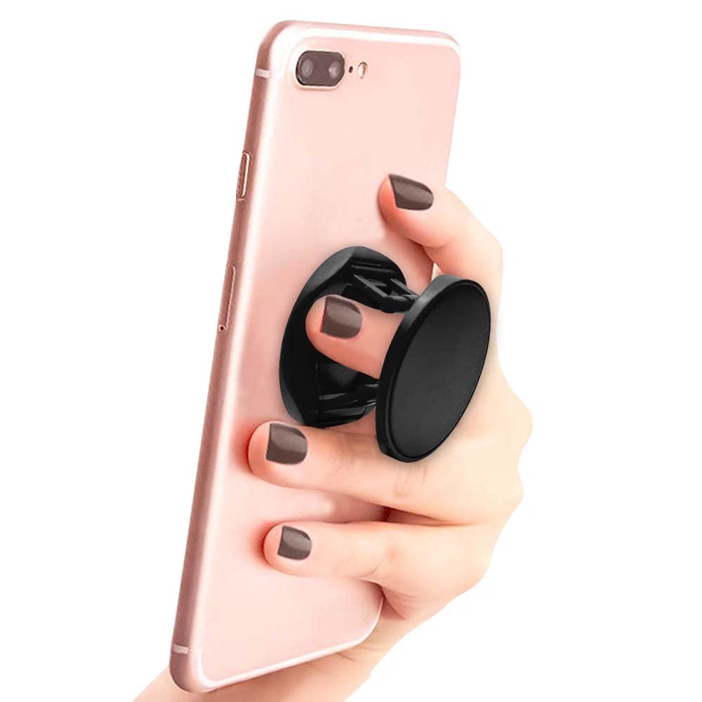 Anti-Slip Phone Grip Holder Stand for iPhone 14/13/12 & Samsung Galaxy S23/S22 - Black | Portable Phone Kickstand for Hands-Free Viewing, Gaming & Video Calls