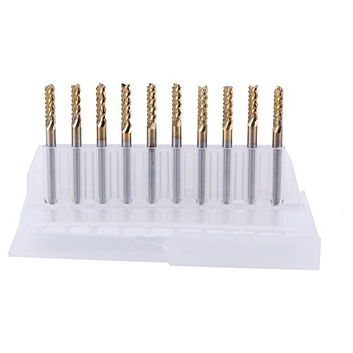 Hilitand 10pcs 3.175mm Carbide End Mill Set - 1/8