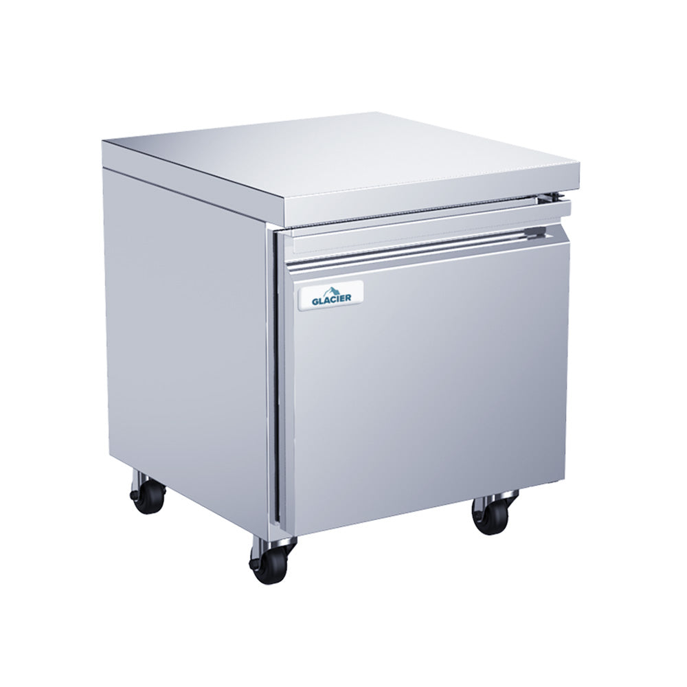 Glacier GUR 29 29 Inch Undercounter Refrigerator - 1 Solid Door Compact Freezer for Kitchen, Bar, Office, or RV - Energy Efficient & Space Saving Design