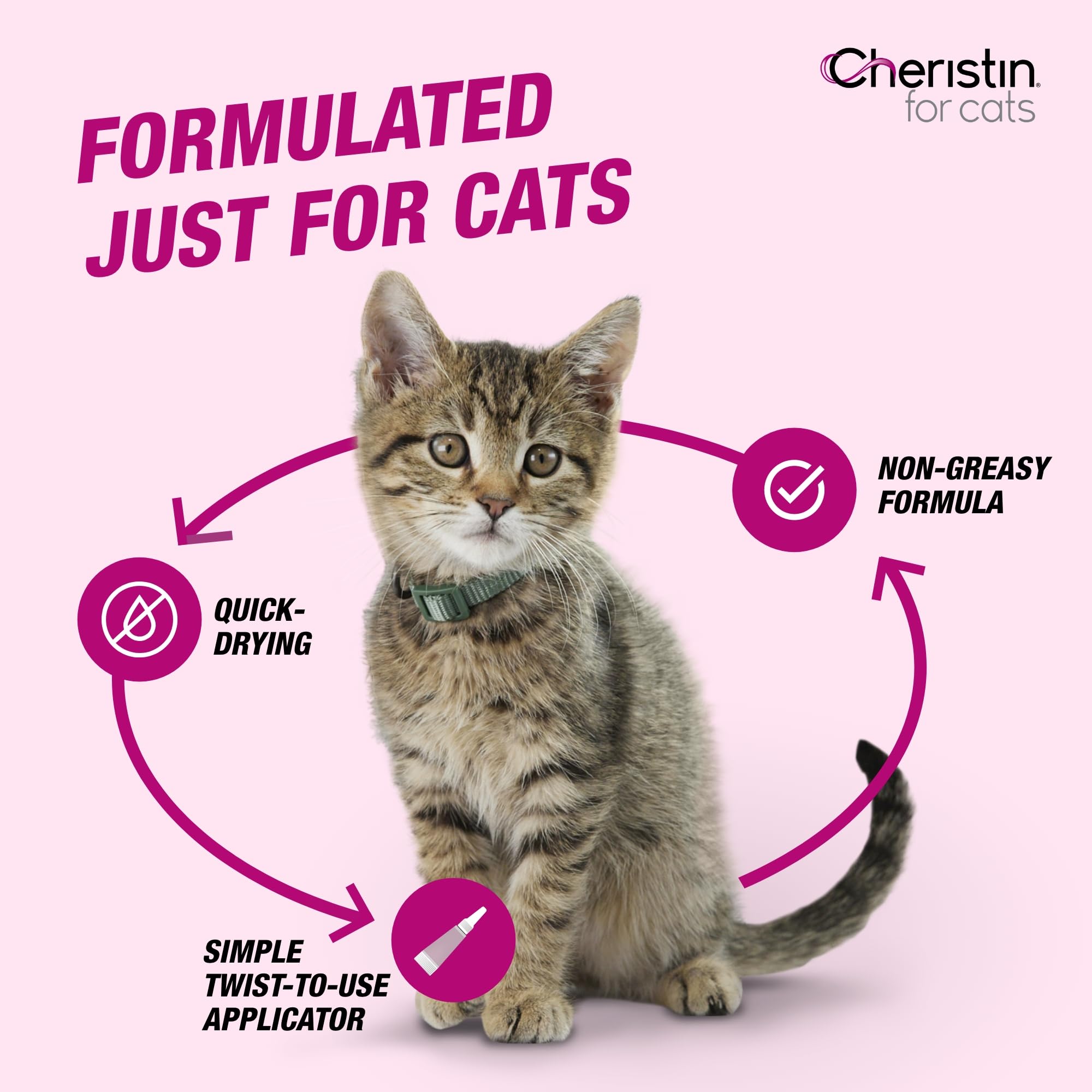 Cheristin Flea Treatment for Cats - Fast-Acting Topical Flea Prevention & Control for Cats Over 1.8 lbs (1 Count) | Kills Fleas Within 30 Minutes | Ideal for Indoor & Outdoor Cats