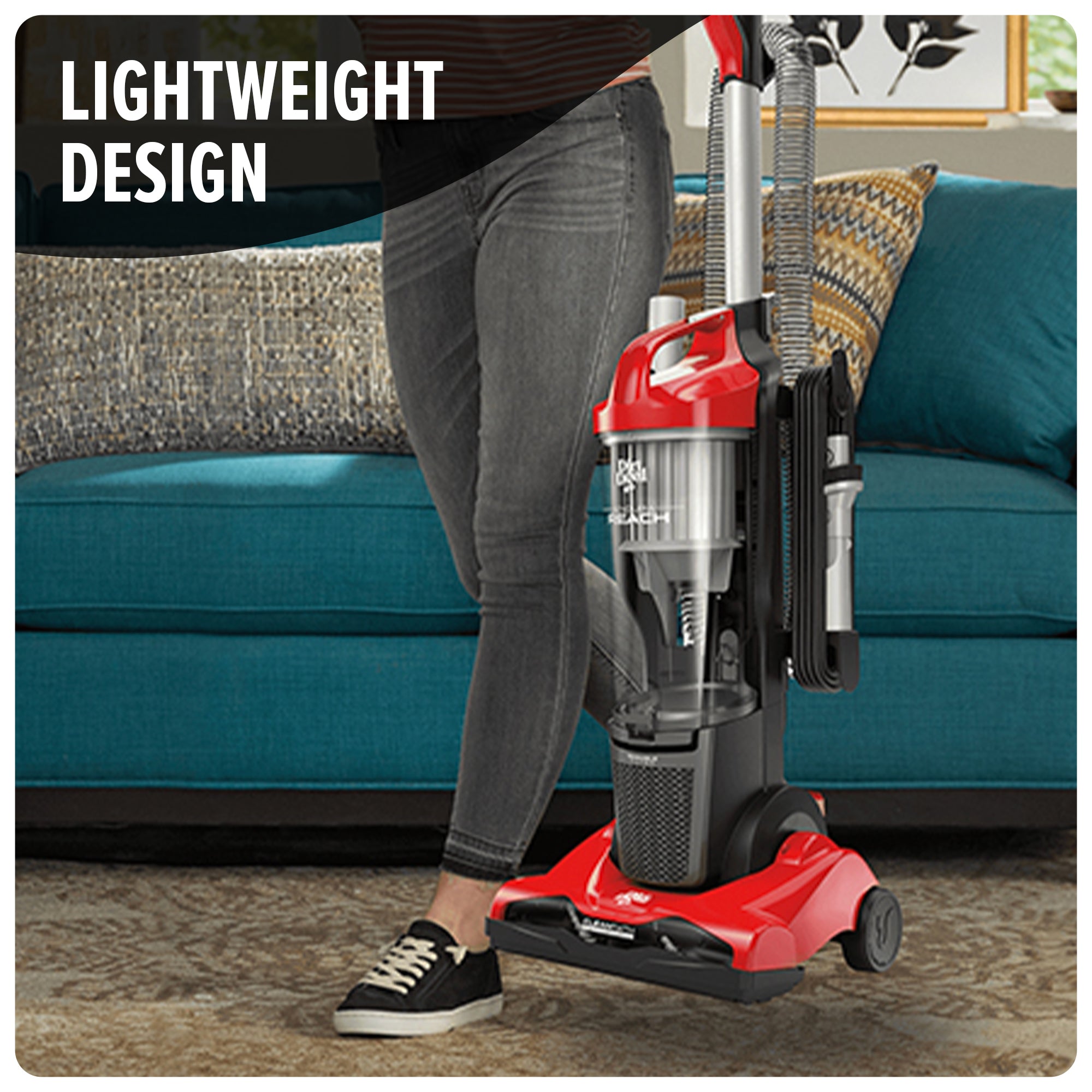 Endura Reach Compact Upright Vacuum Cleaner - Powerful Lightweight Cordless Stick Vac for Pet Hair, Hard Floors & Carpets - Perfect for Home, Apartment & Office Cleaning