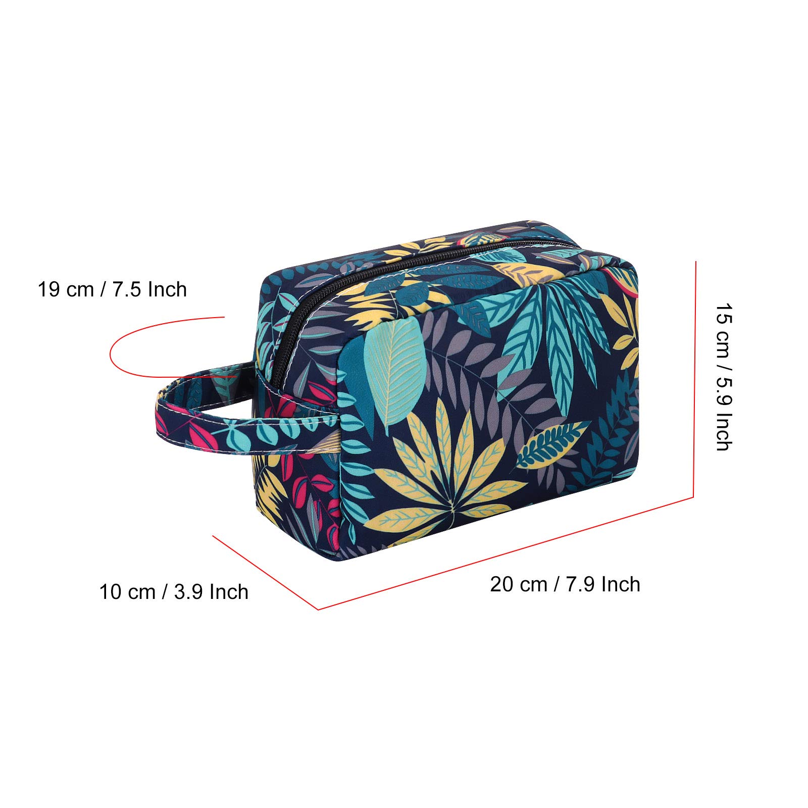 HUA ANEGL Floral Cosmetic Bag for Women - Waterproof Travel Toiletry Organizer with Zipper, Makeup Pouch Purse for Gym, Vacation & Daily Essentials Storage