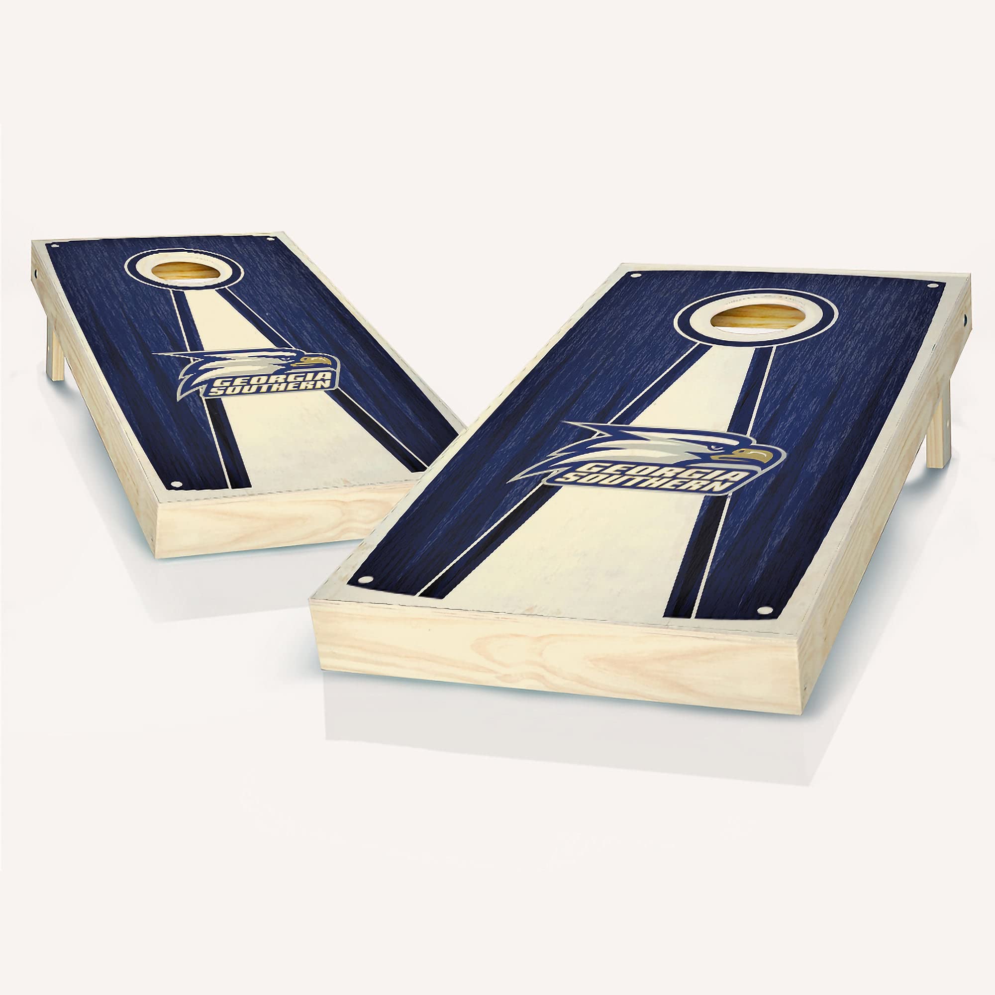 Georgia Southern Pyramid Cornhole Game Set - 2 Wooden Boards & 8 Bean Bags | Premium Outdoor Lawn Game for Backyard, Tailgating, and Beach Parties | Durable Construction for Family Fun and College Sports Events