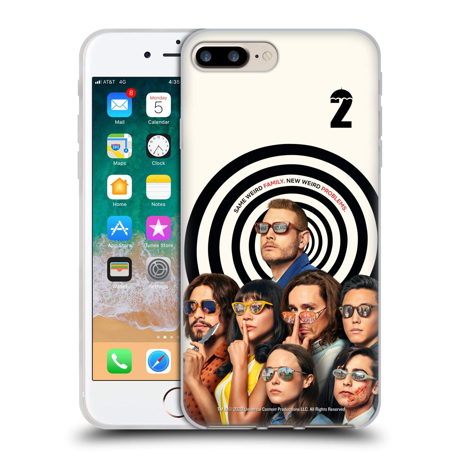 Officially Licensed The Umbrella Academy Season 2 Characters Soft Gel Phone Case for Apple iPhone 7 Plus/8 Plus - Perfect for Fans, Show Enthusiasts & Comic Book Lovers