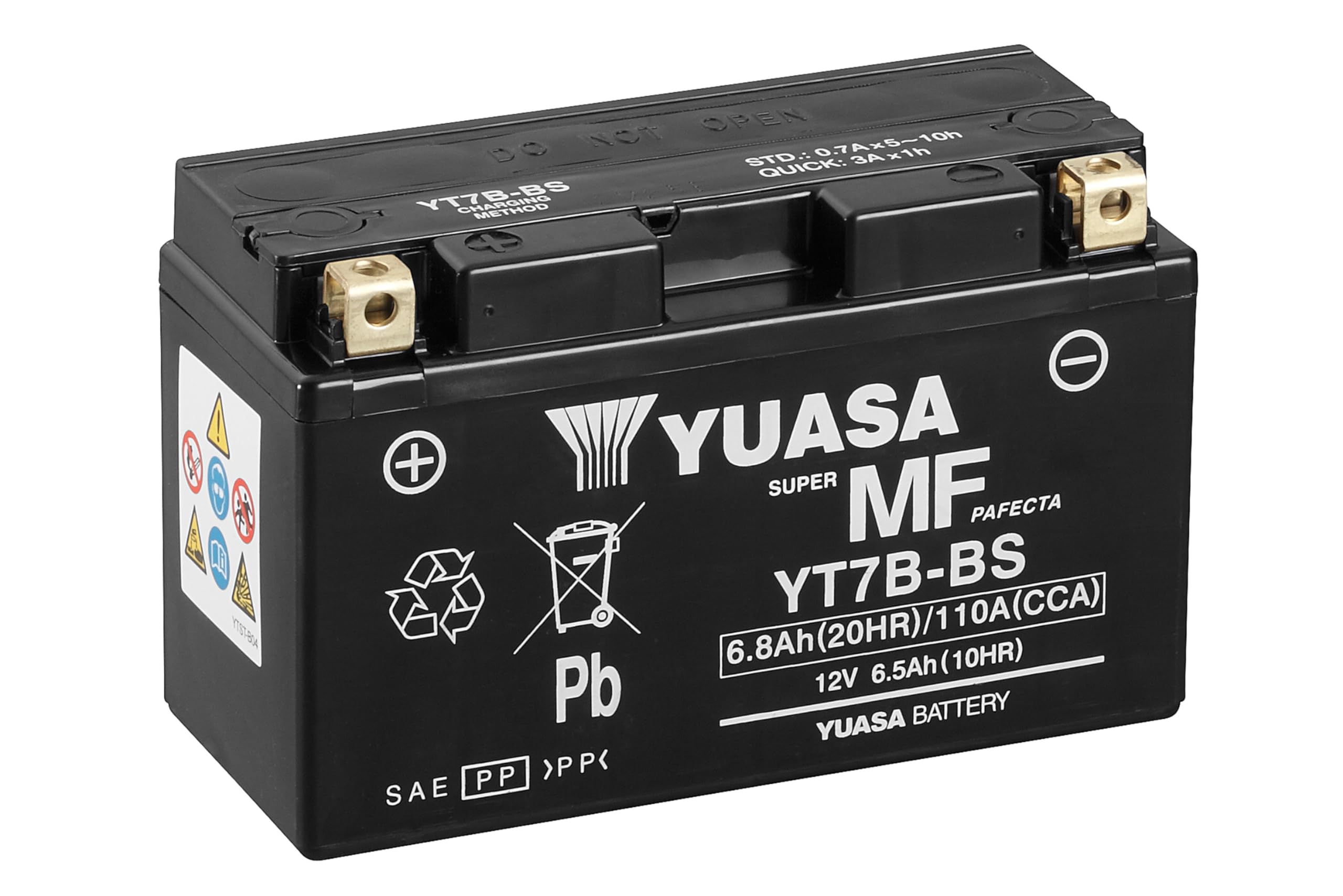 Yuasa YT7B-BS AGM Maintenance Free Battery for ATV - High Performance, Long Lasting Power for Off-Road Adventures & Outdoor Activities