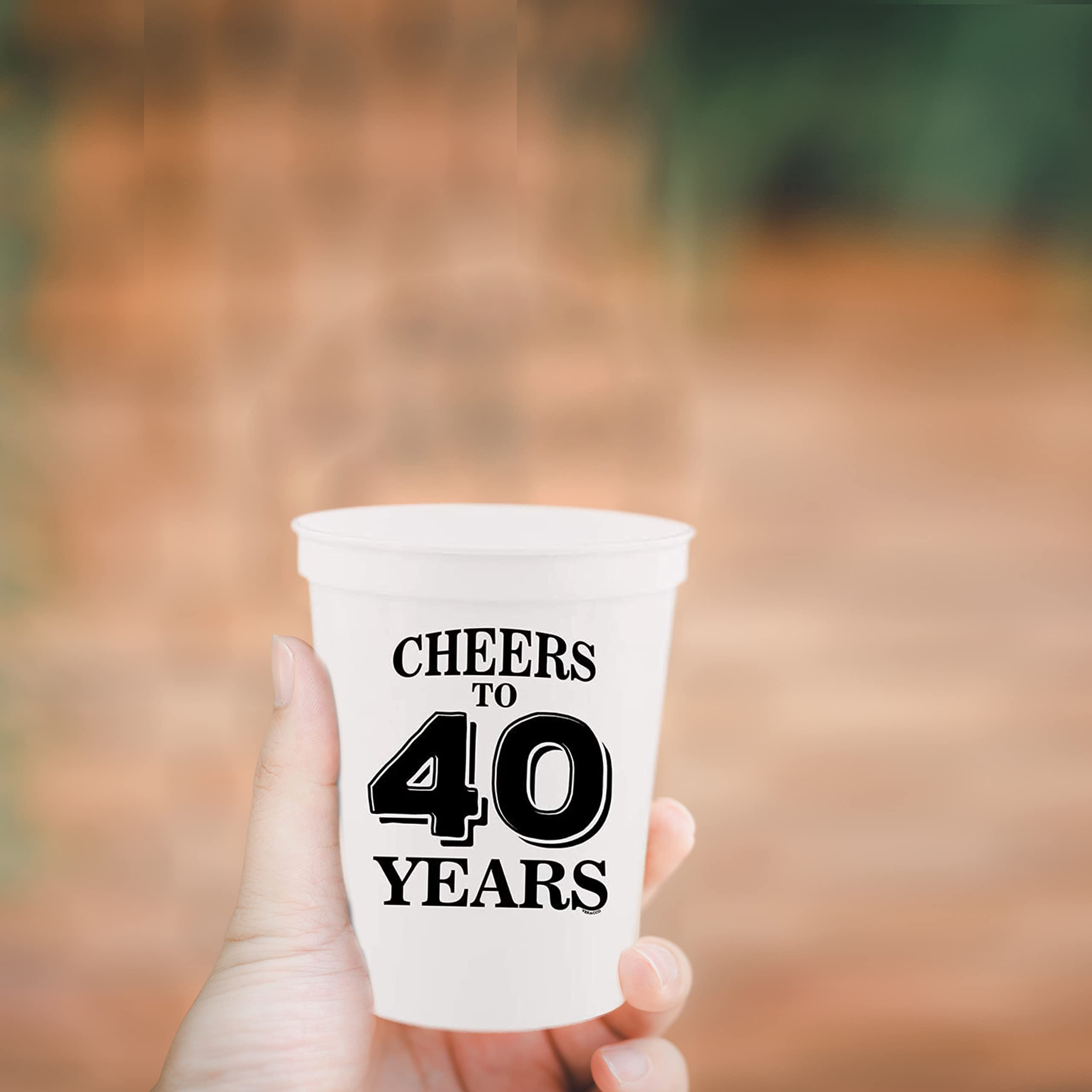 40th Birthday Party Stadium Cups - Cheers To 40 Years Plastic Drinking Cups for Women, Best Friend Gifts & Party Decorations - Perfect for Birthday Celebrations, Girls Night Out, and Special Occasions