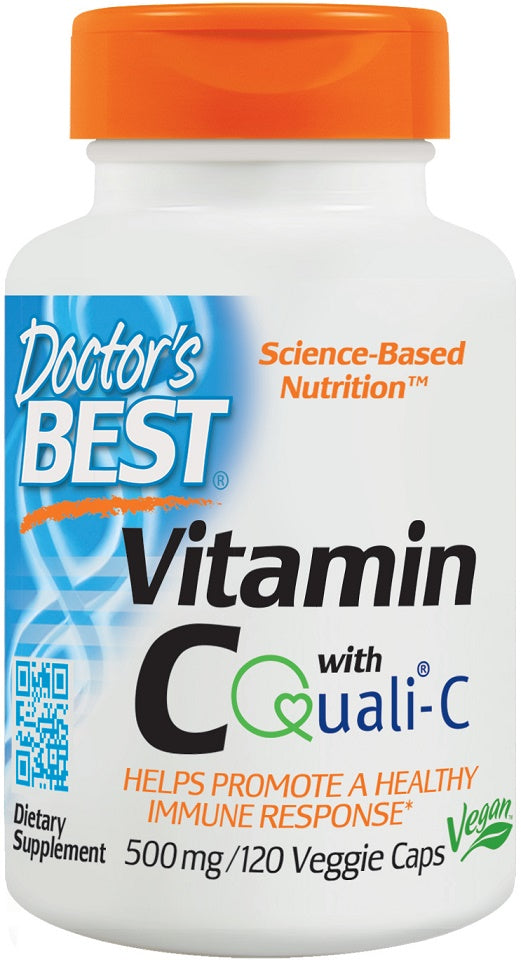 Doctor's Best Vitamin C with Quali-C, 500mg - 120 Vegan Capsules | Immune Support & Antioxidant Boost for Daily Wellness