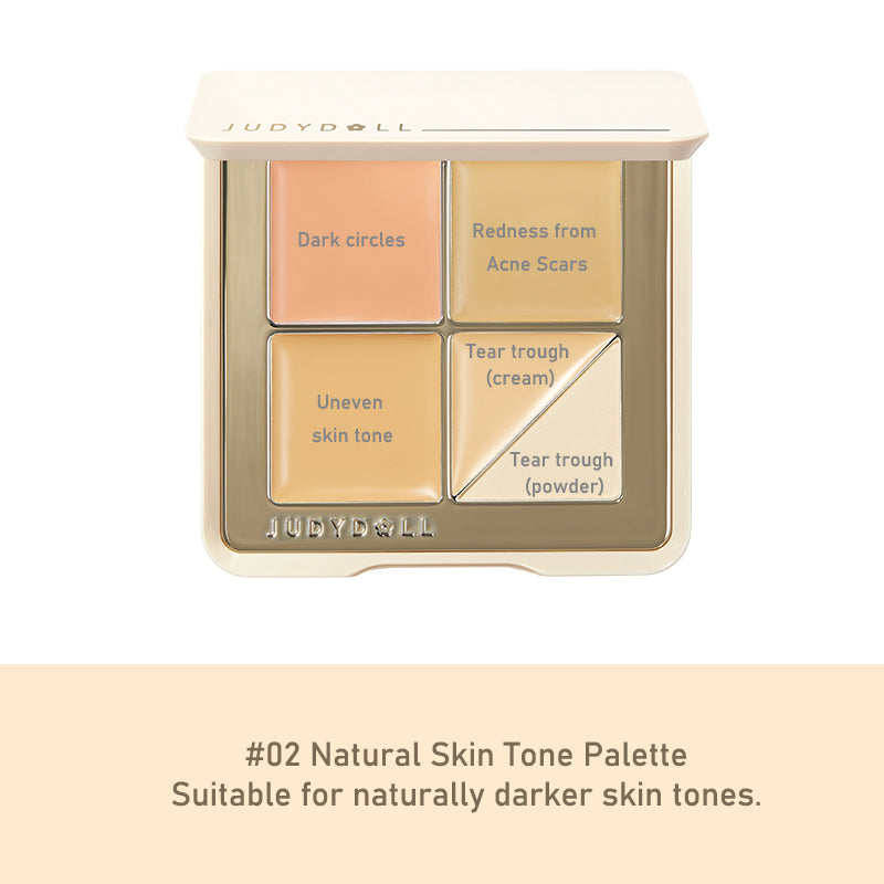 Judydoll Cloudy Seamless Concealer Palette - Creamy Full Coverage Makeup for Dark Circles & Blemishes - Perfect for Daily Makeup & Professional Contouring