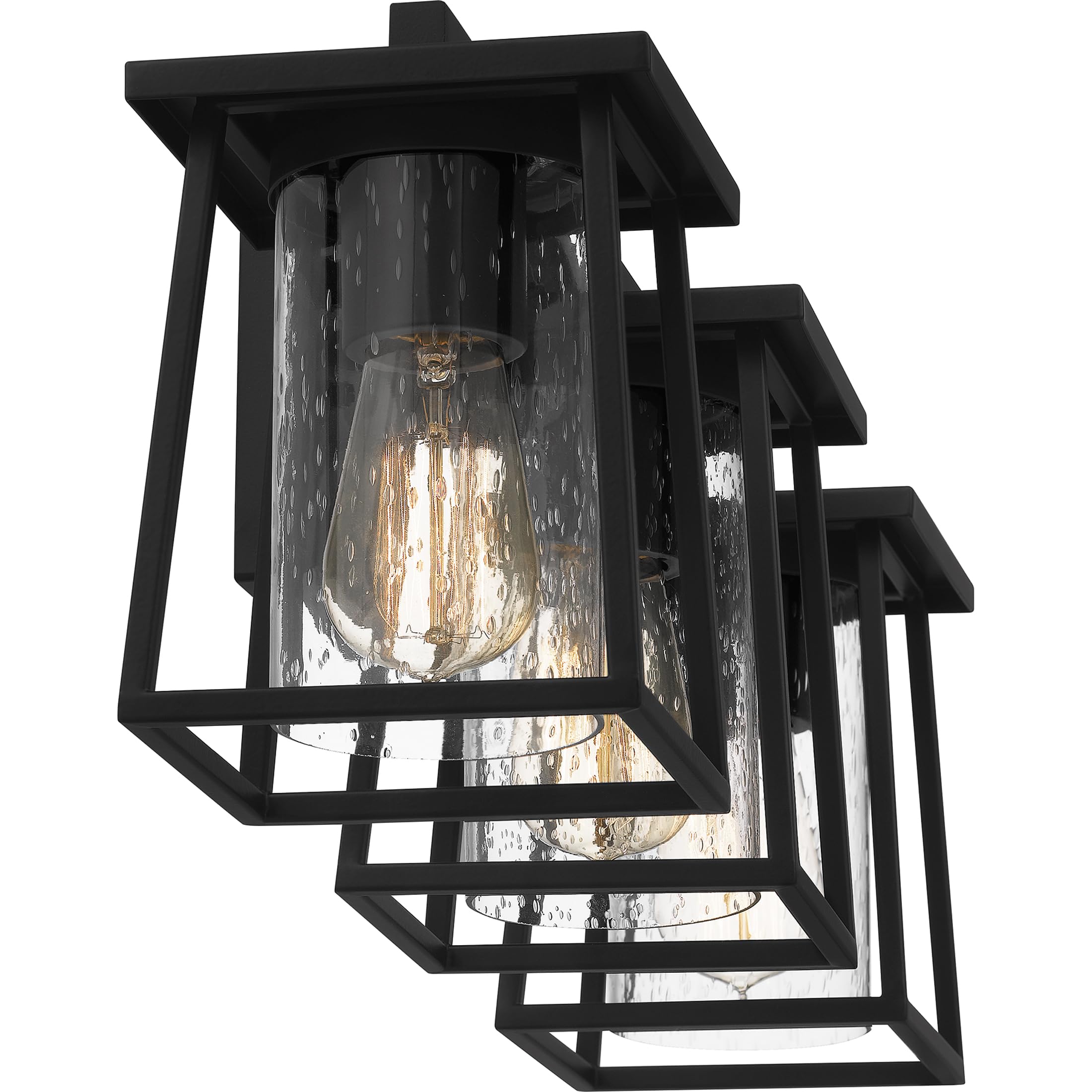 Quoizel Lodge 3-Light Matte Black Bathroom Vanity Light - Perfect for Modern Bathrooms, Powder Rooms & Dressing Areas