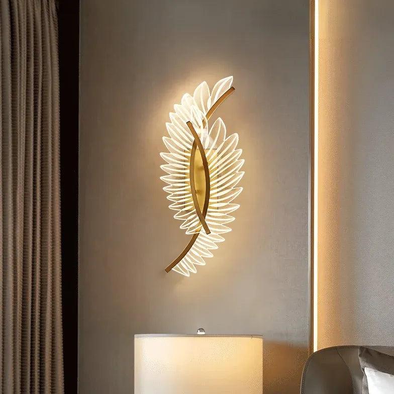 Modern Gold Wall Lights - Elegant Home Decor for Living Room, Bedroom & Hallway - Creative Wing Design for Stylish Interior Lighting