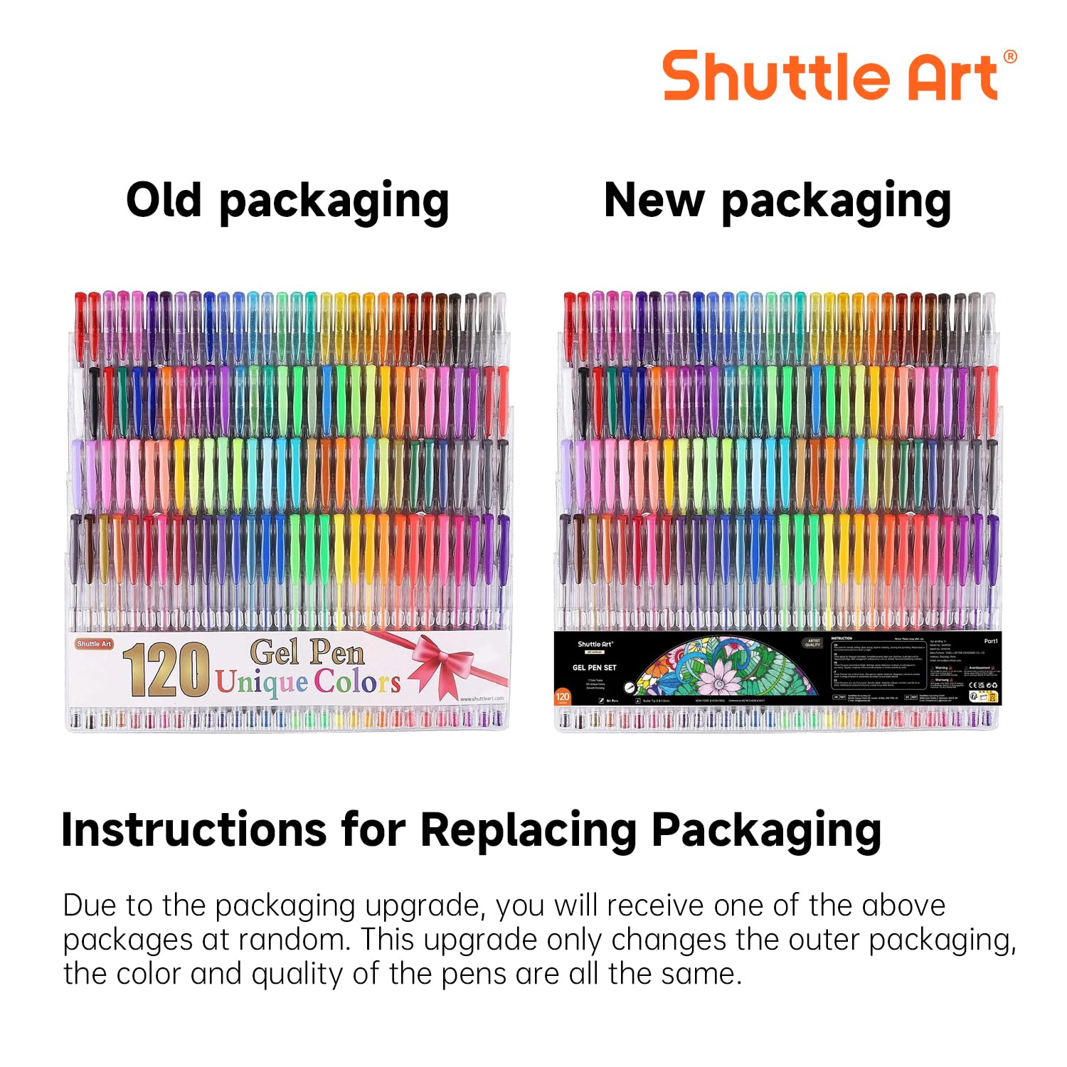 Shuttle Art 120 Unique Colors Gel Pen Set - No Duplicates, Vibrant Gel Pens for Adult Coloring Books, Sketching & Bullet Journaling - Perfect for Artists, Students & DIY Craft Projects