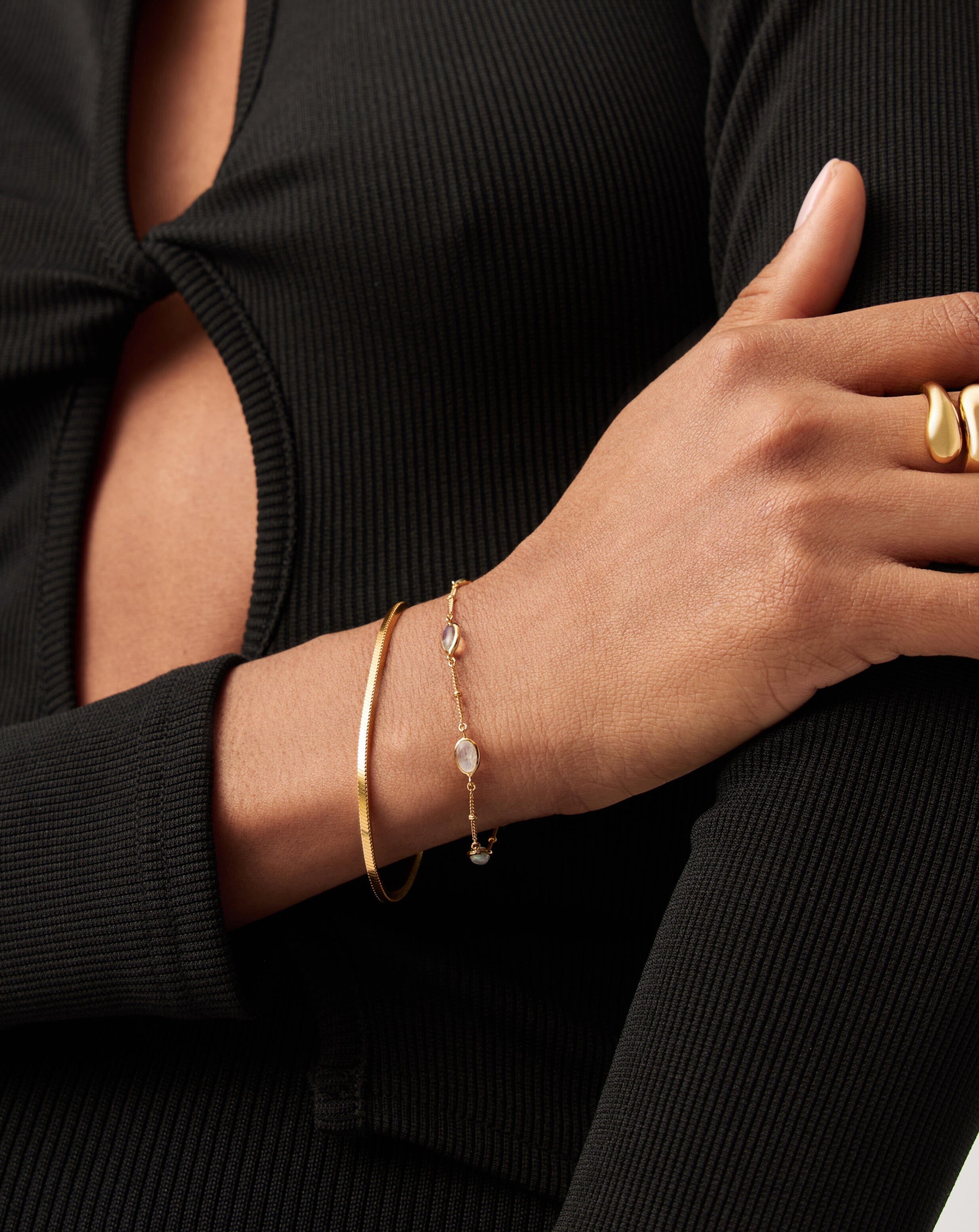 Magma Gemstone Charm Bracelet - 18k Recycled Gold Vermeil on Recycled Sterling Silver | Handmade Boho Jewelry for Women | Perfect for Everyday Wear, Gifts & Special Occasions