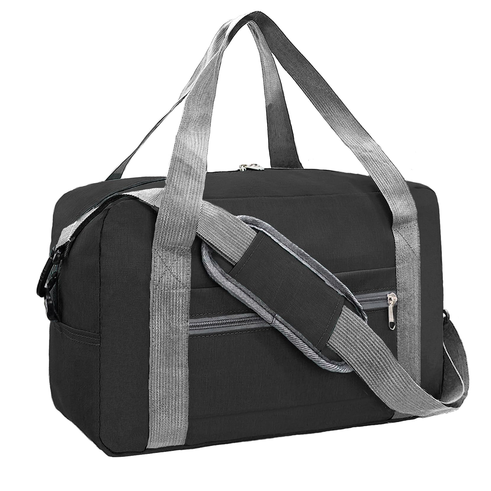 Foldable Carry On Luggage 22x14x9 Inches - 40L Travel Duffel Bag for Women & Men, Airplane Approved Personal Item Bag (Black) - Perfect for Weekend Trips, Business Travel & Gym Use