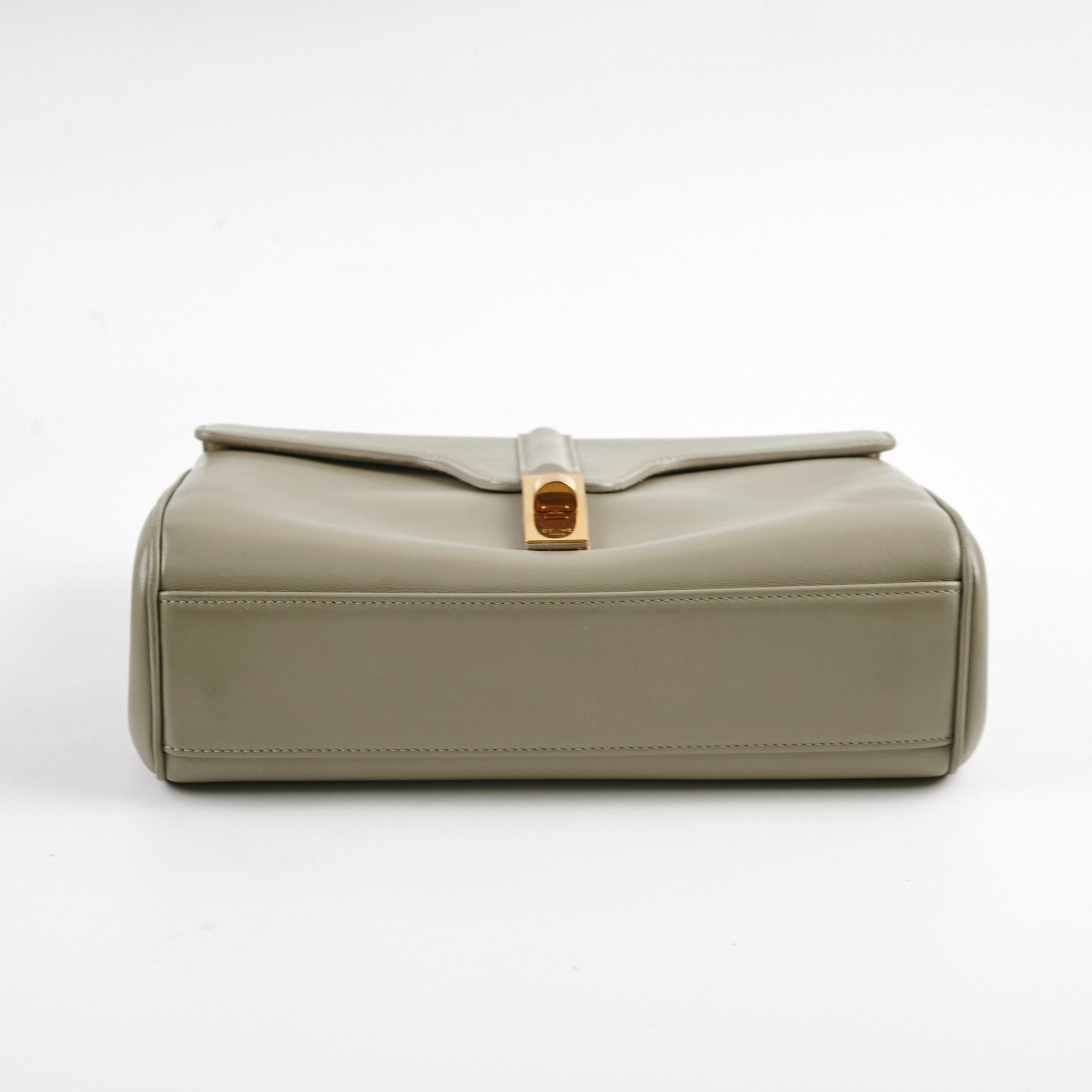 Celine Small 16 Satinated Calfskin Handbag in Green Clay | Luxury Crossbody Bag for Women | Perfect for Work, Travel & Evening Events