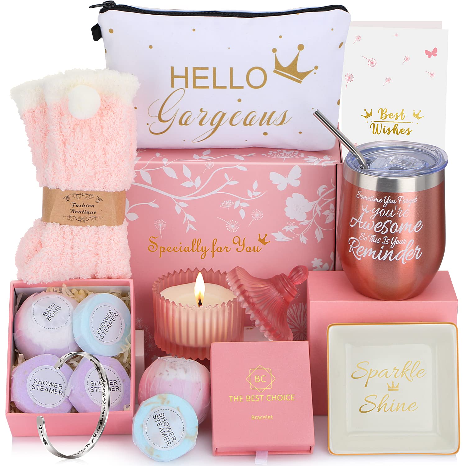 Luxury Birthday Gift Box for Women - Unique Present for Mom, Wife, Sister, Best Friend & Girlfriend | Thank You, Get Well Soon & Care Package Gift Basket | Perfect for Special Occasions, Anniversaries & Celebrations